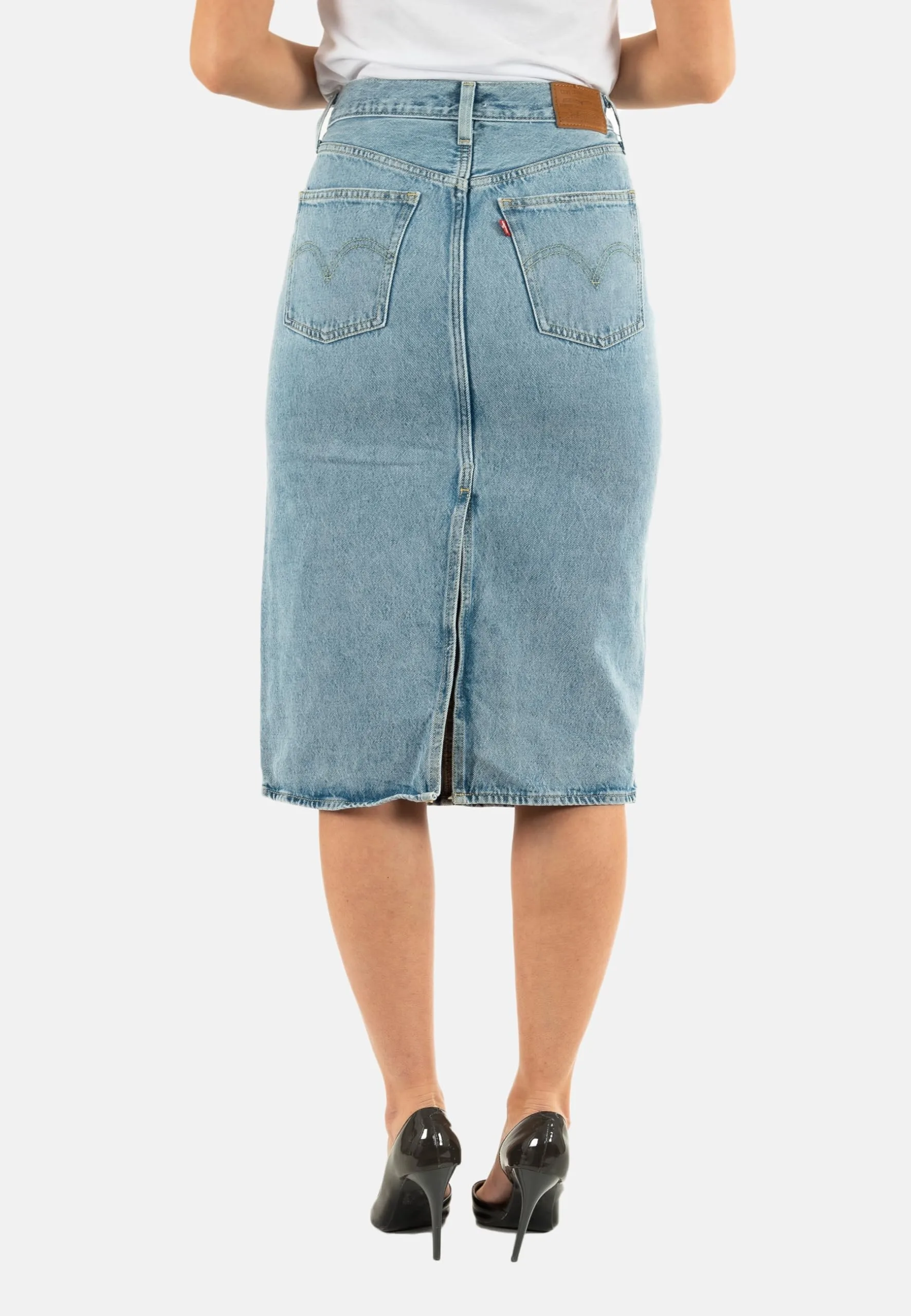 Levi's HR Back Slit Riveting Clean Hem Skirt 32W - immagine 3