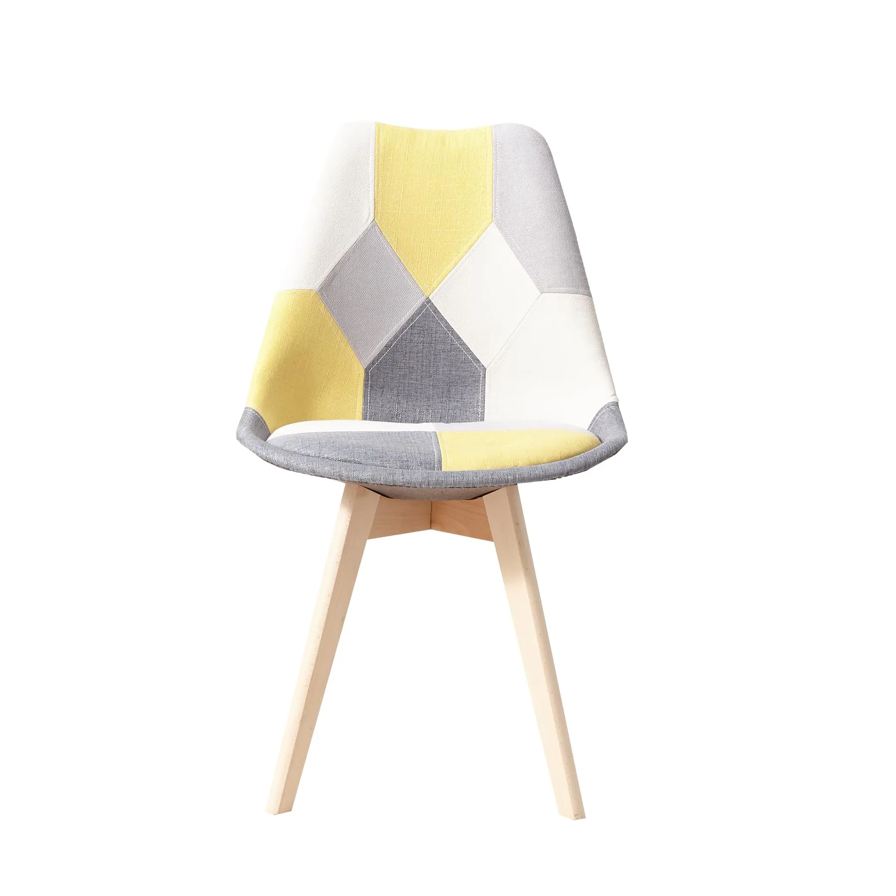 DEYARNA HOME Set di 6 Sedie da Pranzo Imbottite in Lino, Giallo - immagine 2