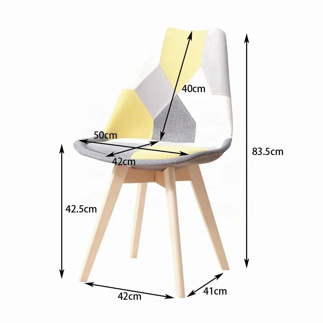 DEYARNA HOME Set di 4 Sedie da Pranzo Imbottite in Lino, Giallo - immagine 7