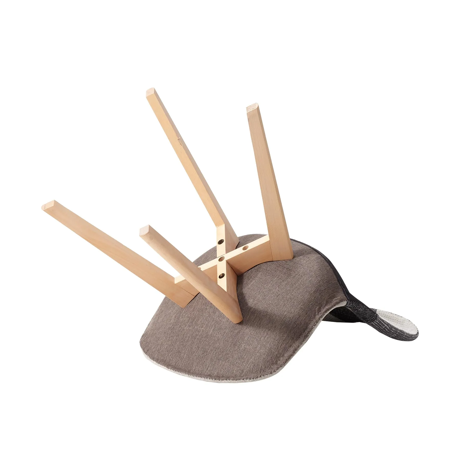 DEYARNA HOME Set di 4 Sedie da Pranzo Imbottite in Lino, Nero - immagine 6