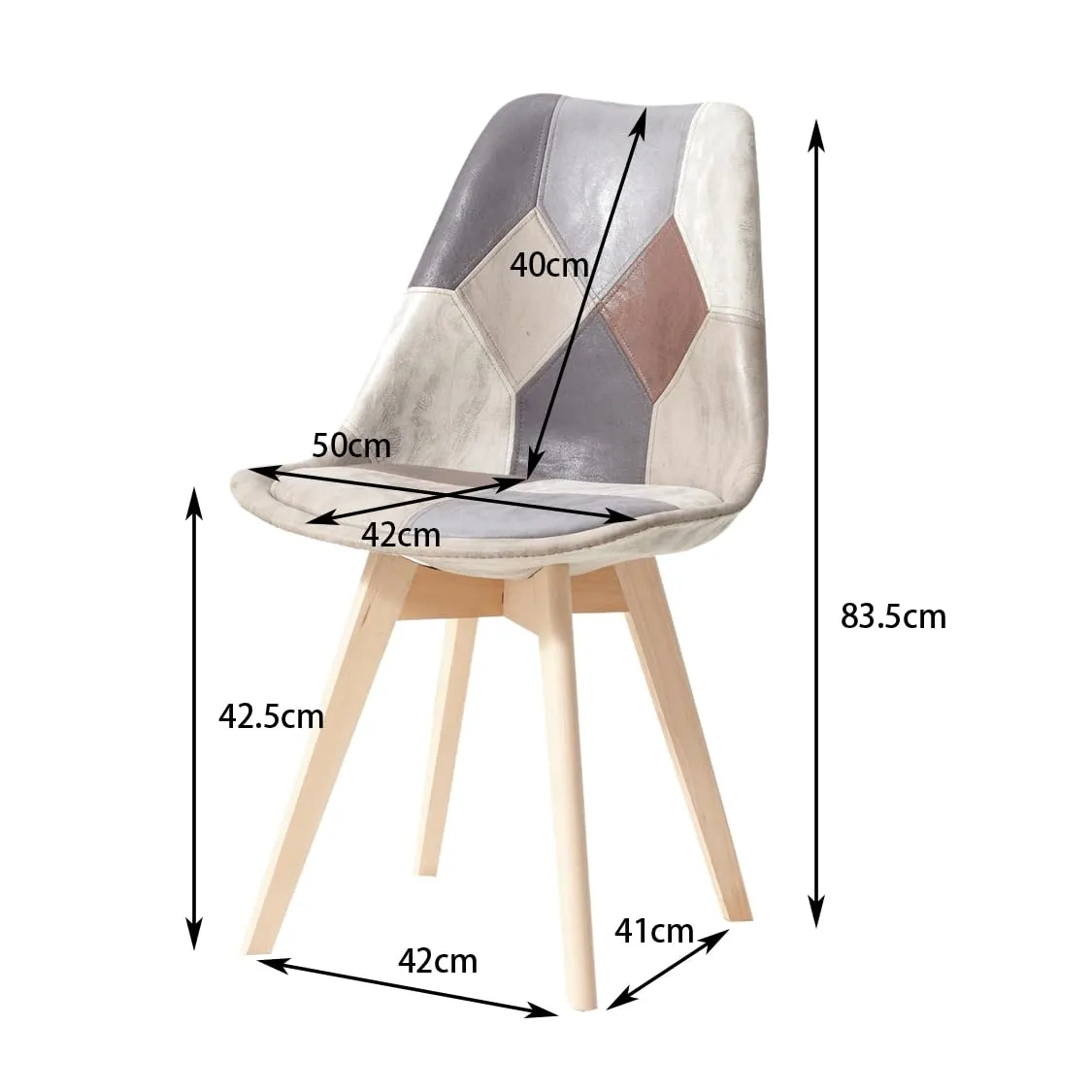DEYARNA HOME Set di 8 Sedie da Pranzo Imbottite in PU, Marrone - immagine 7
