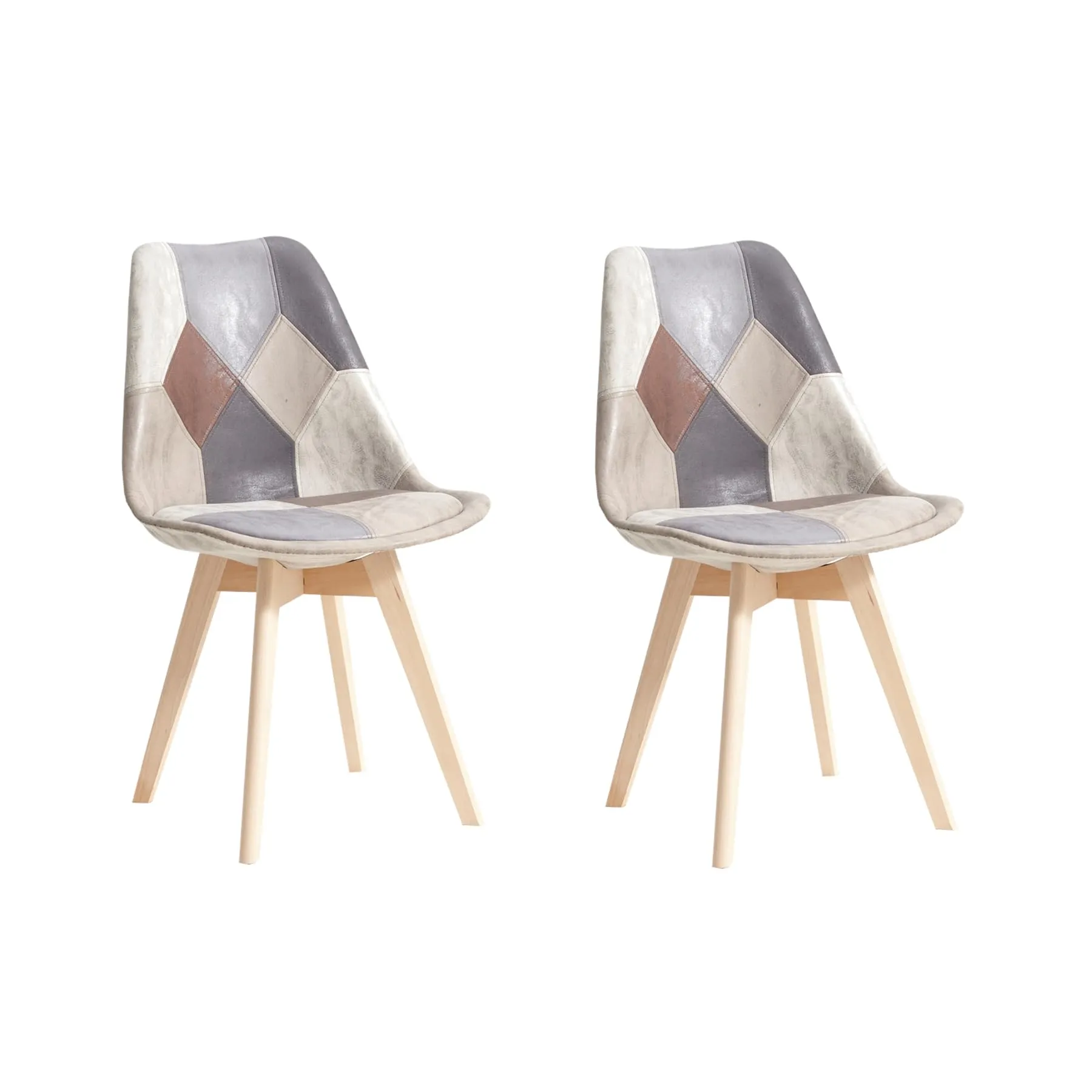 DEYARNA HOME Set di 2 Sedie da Pranzo Imbottite in PU, Marrone - immagine 1