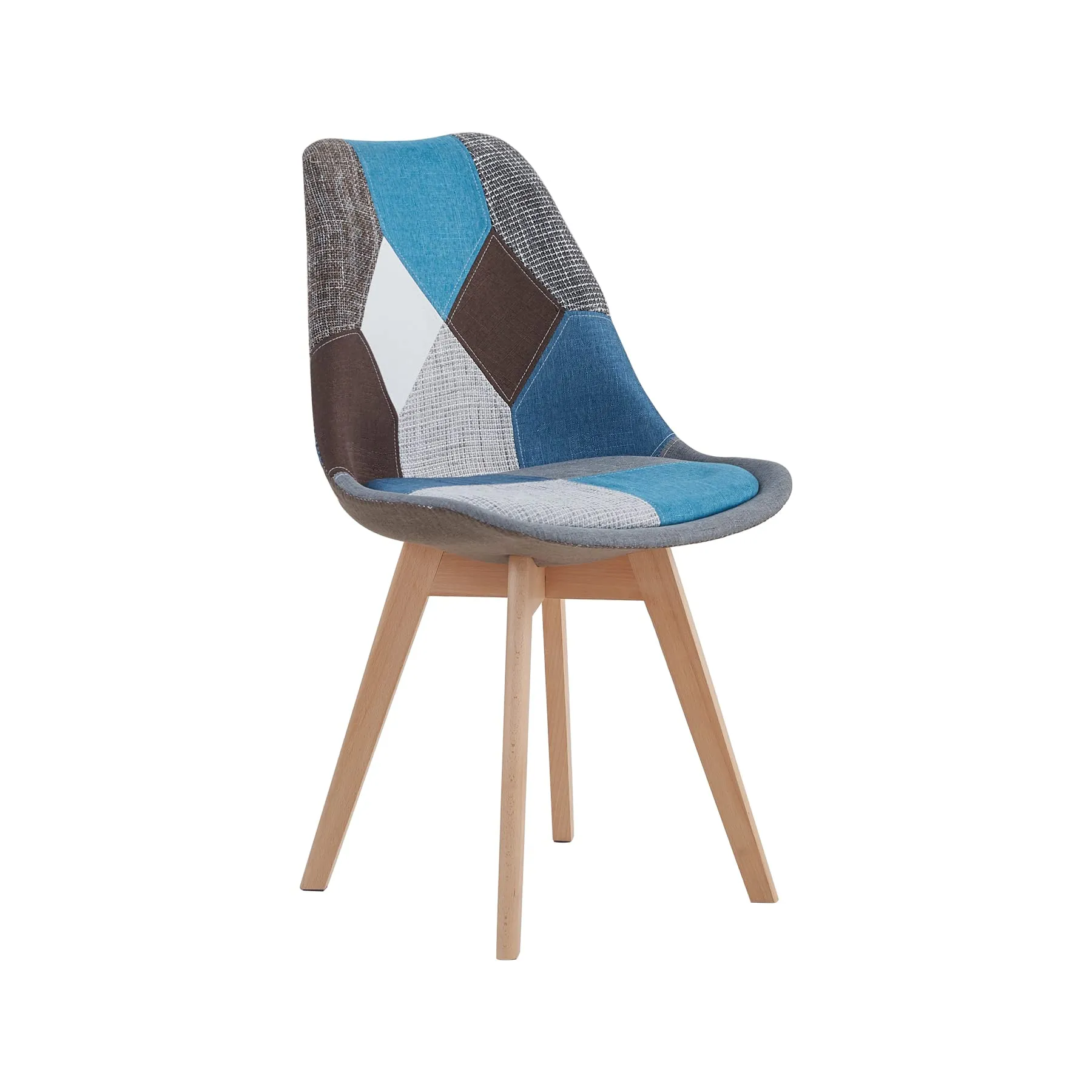 DEYARNA HOME Set di 6 Sedie da Pranzo in Lino, Imbottite, Blu - immagine 3
