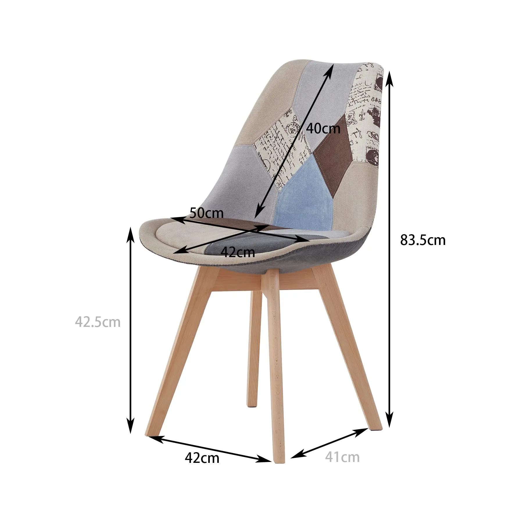 DEYARNA HOME Set di 8 Sedie da Pranzo Imbottite in Lino, Grigio - immagine 7