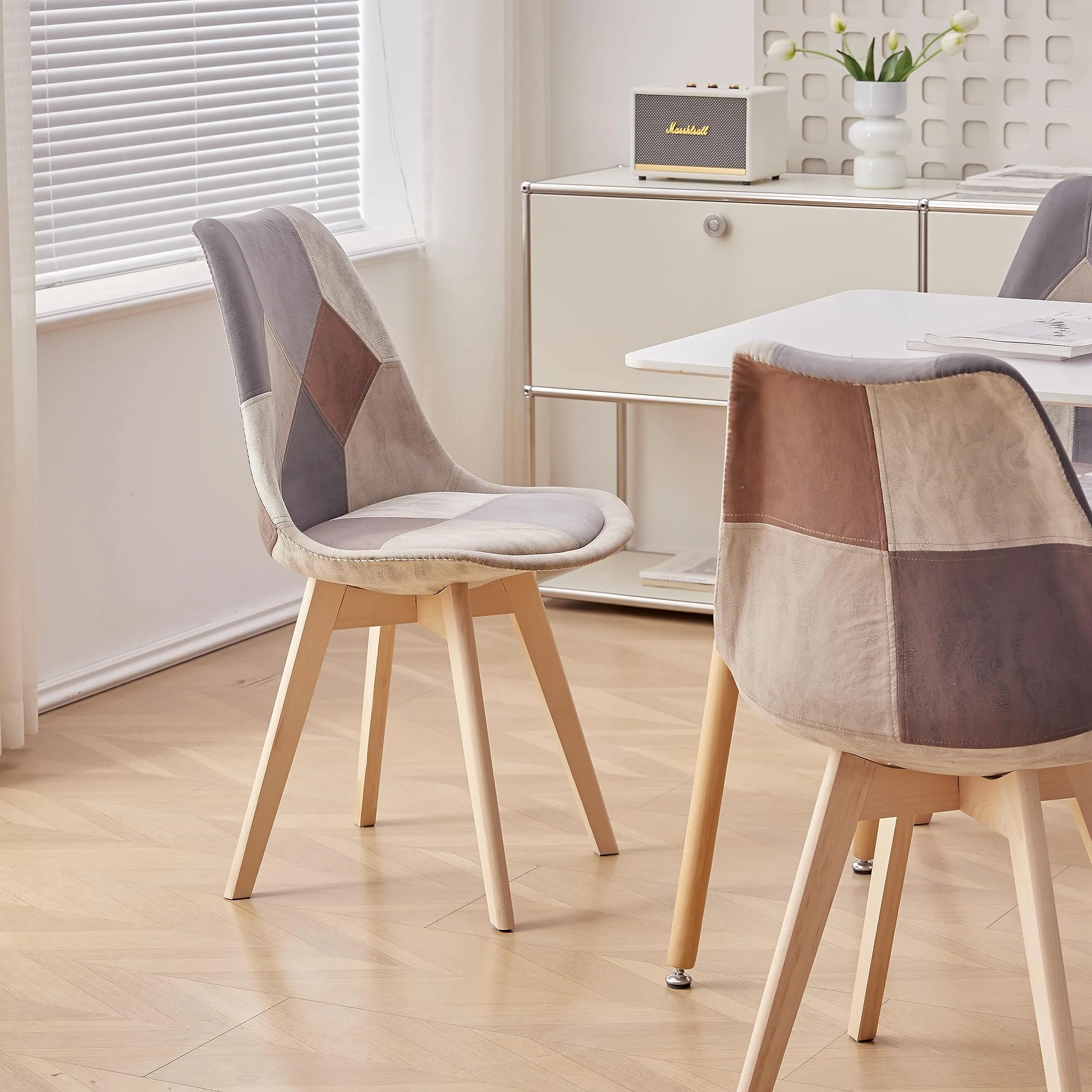 DEYARNA HOME Set di 6 Sedie da Pranzo Imbottite in PU, Marrone - immagine 8