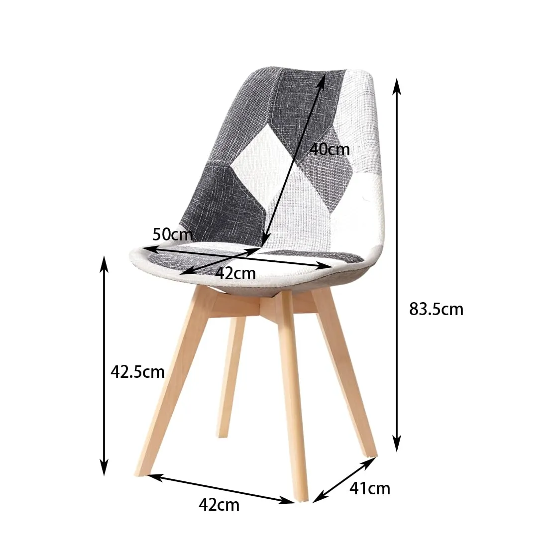 DEYARNA HOME Set di 8 Sedie da Pranzo Imbottite in Lino, Nero - immagine 7