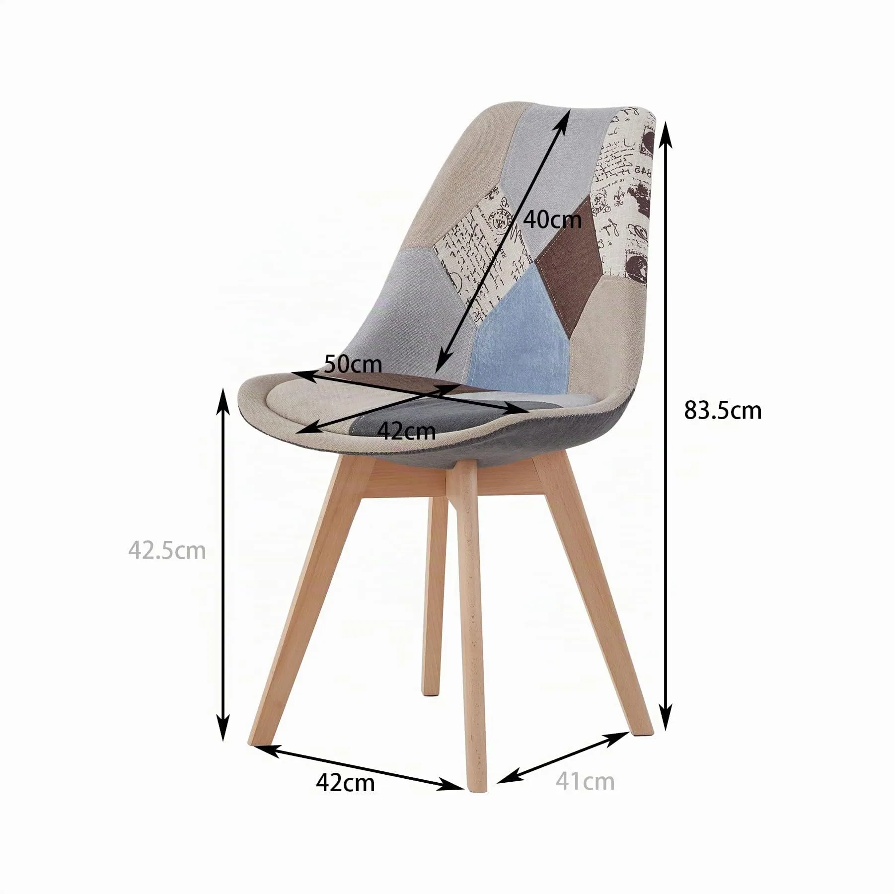 DEYARNA HOME Set di 6 Sedie da Pranzo Imbottite in Lino, Grigio - immagine 7