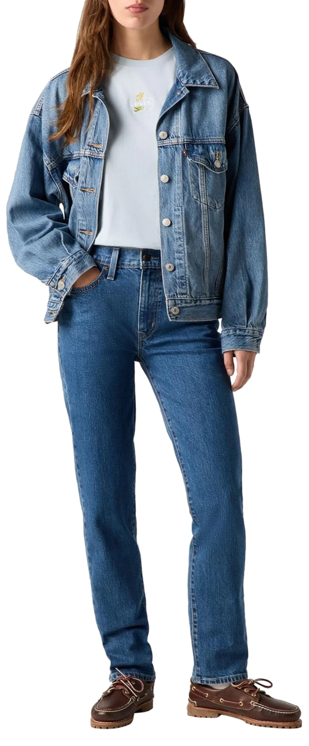 Levi's 724 High Rise Straight Jeans Donna, Mosey Mid Stone, 33W / 30L - immagine 8