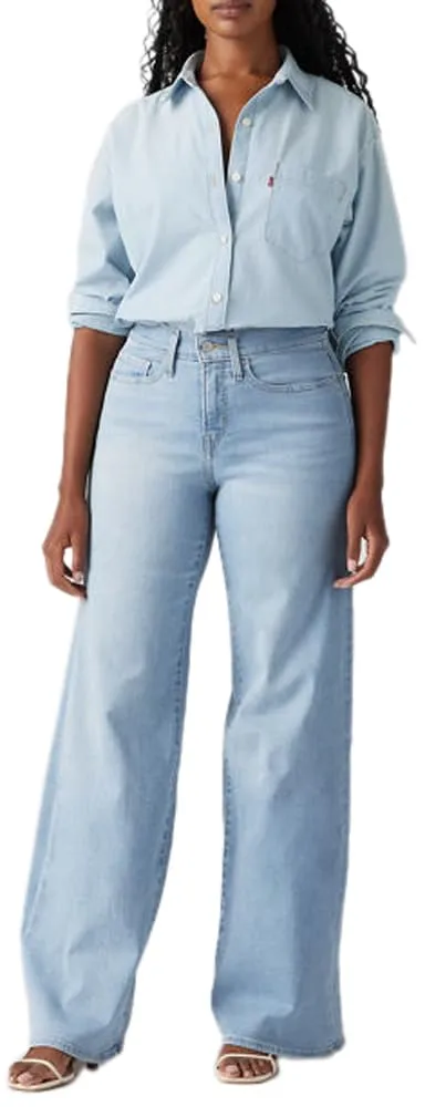 Levi's 318 Shaping Wide Leg Jeans - Tall Glass of Water, 29W x 32L - immagine 5
