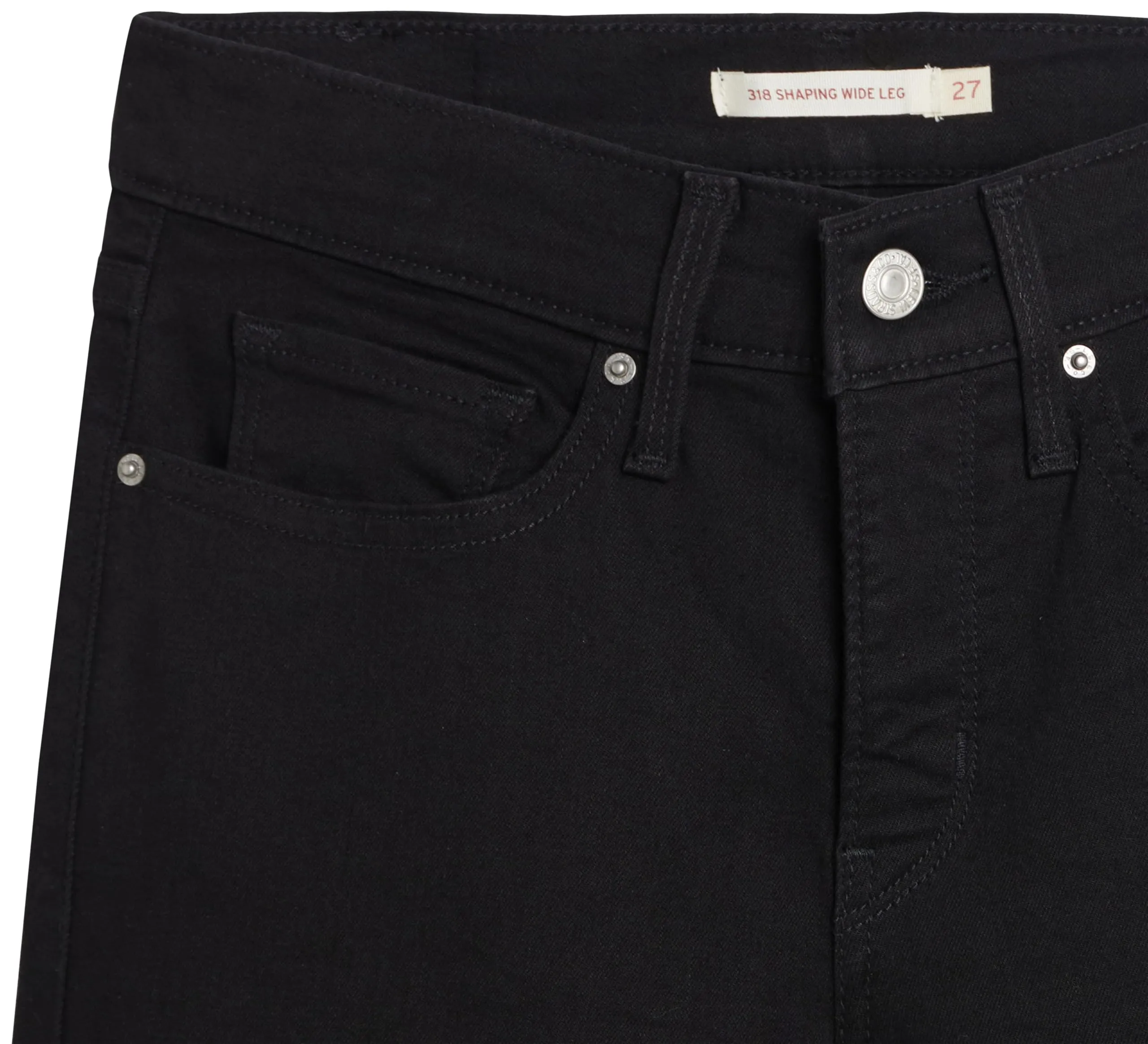 Levi's 318 Shaping Wide Leg Jeans, Soft Black, 30W / 34L - immagine 8