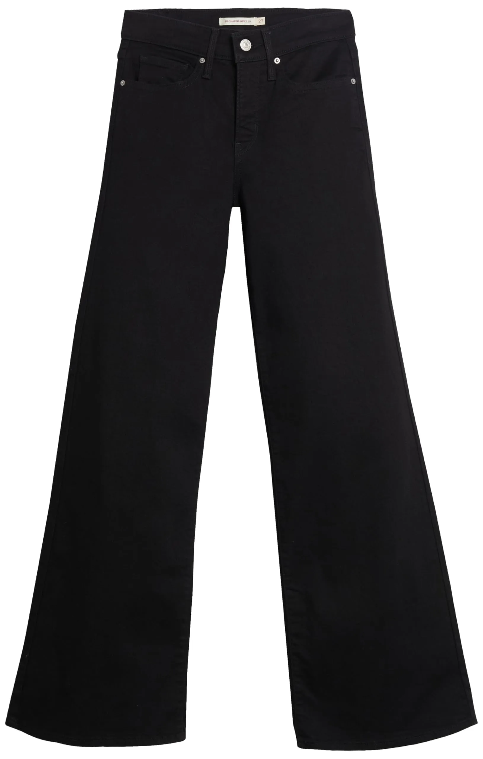 Levi's 318 Shaping Wide Leg Jeans Donna, Nero Morbido, 32W x 30L - immagine 6