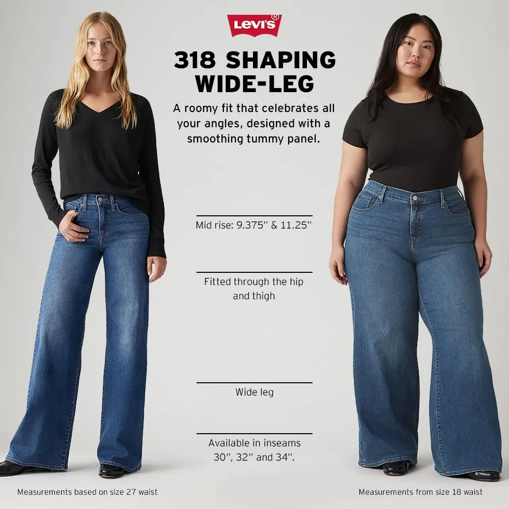 Levi's 318 Shaping Wide Leg Jeans, Clever Girl, 31W x 32L - immagine 4
