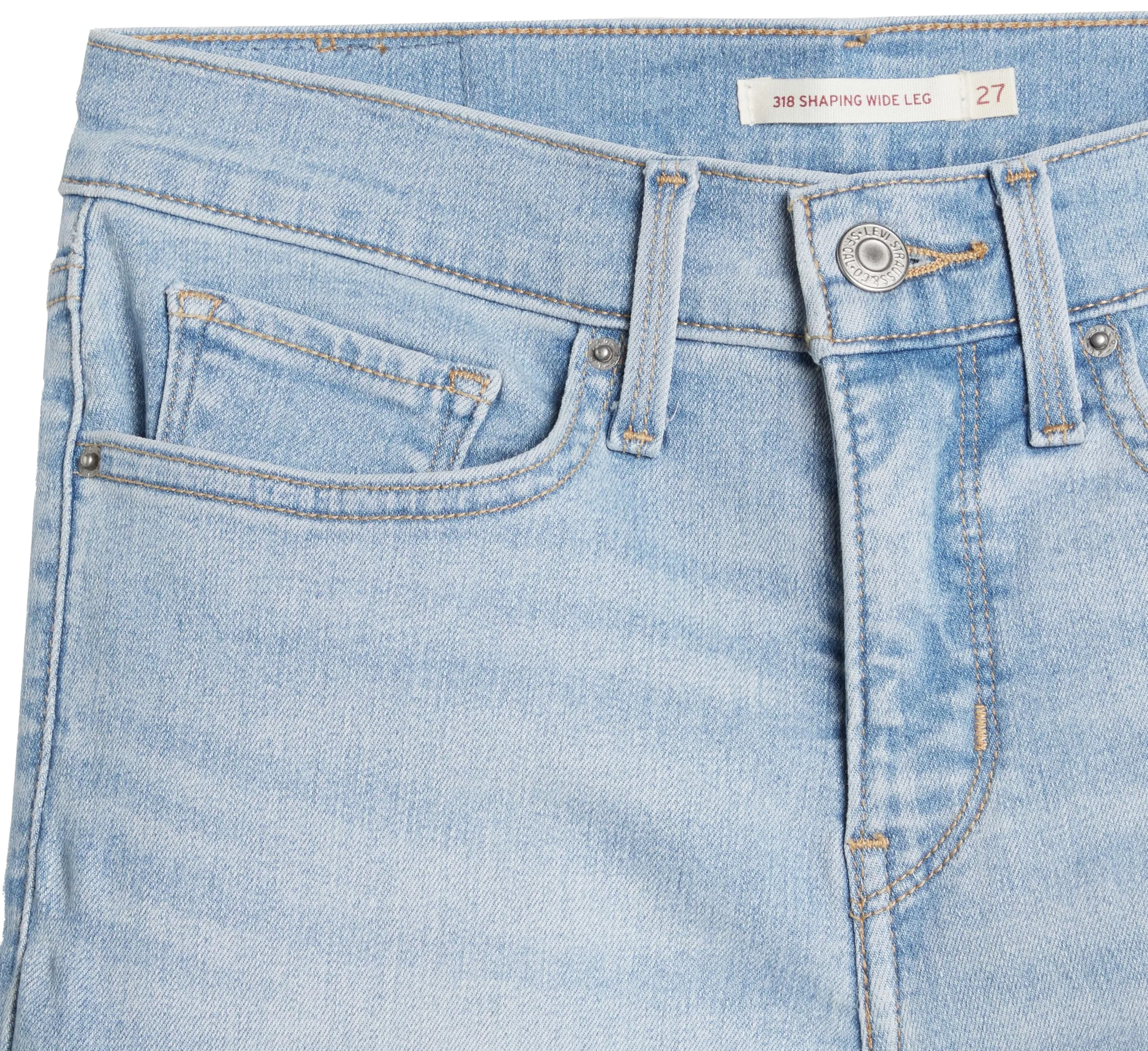 Levi's 318 Shaping Wide Leg Jeans - Tall Glass of Water, 30W x 34L - immagine 8