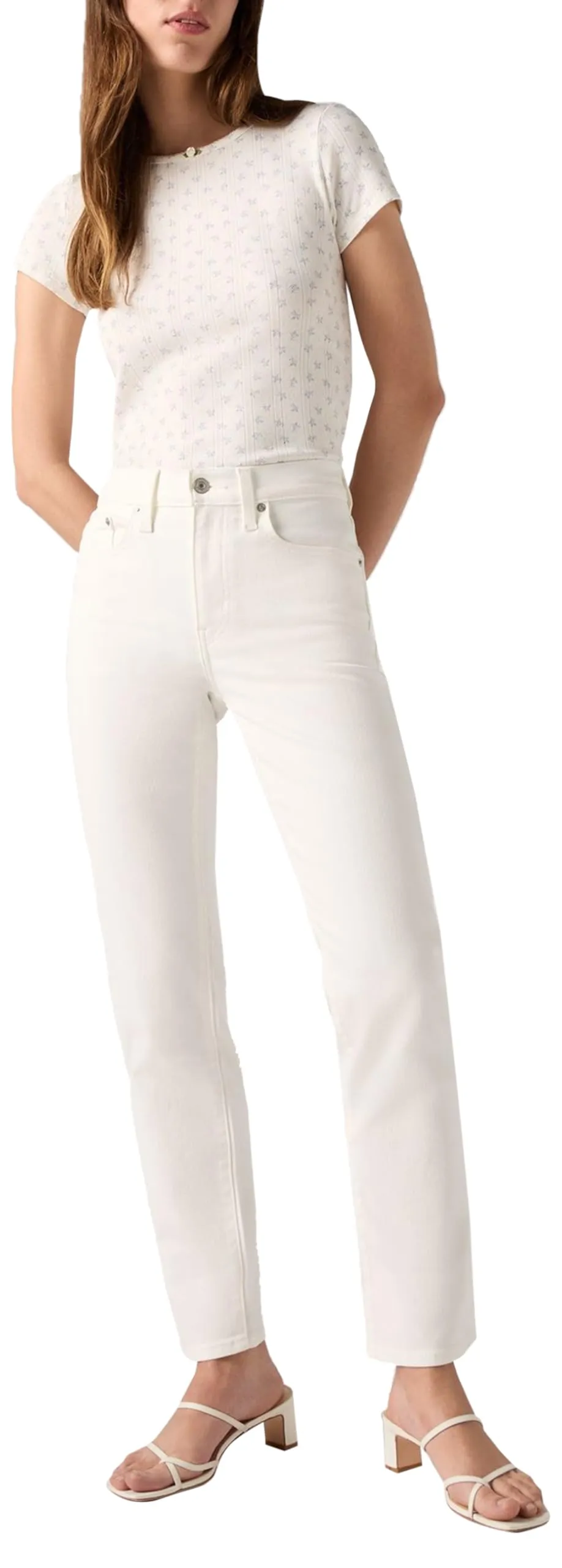 Levi's 724 High Rise Straight Jeans Donna - Cloud Dancer - 32W / 32L - immagine 8