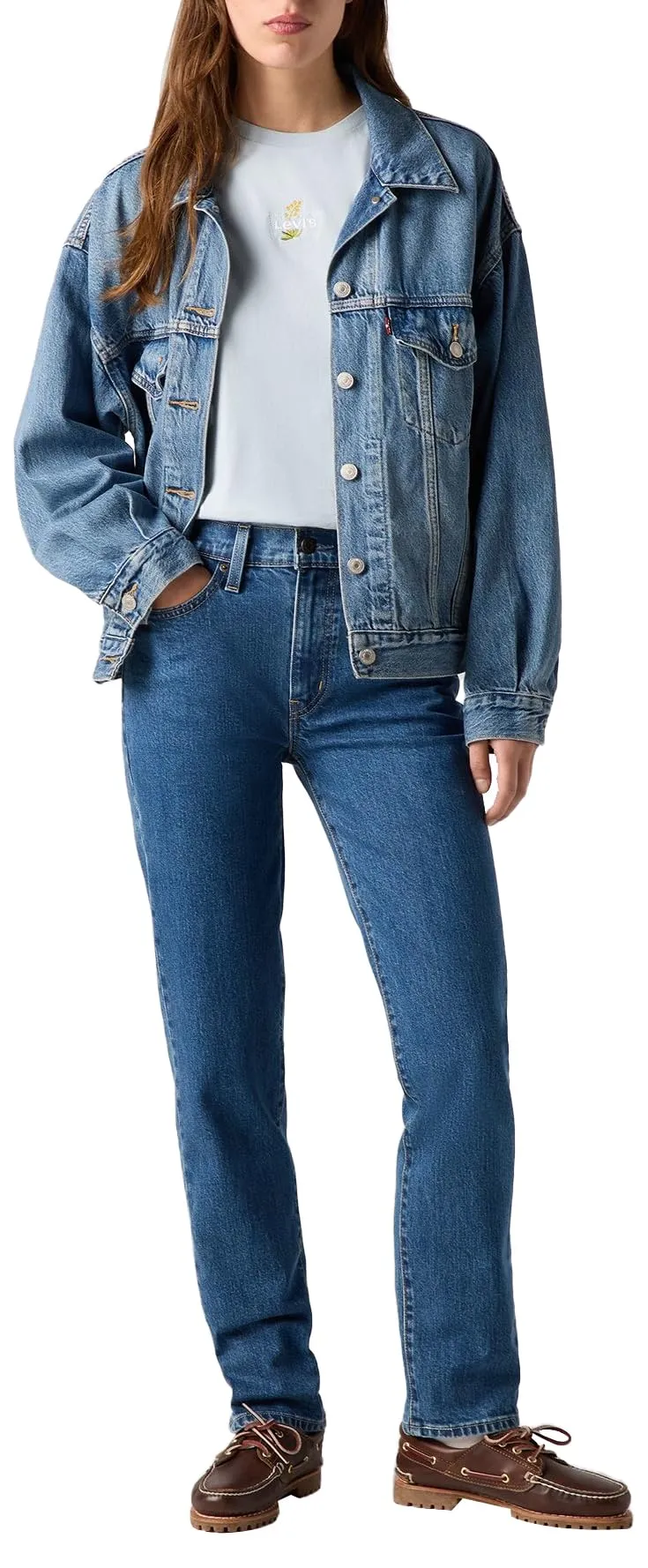 Levi's 724 High Rise Straight Jeans Donna - Mosey Mid Stone, 25W / 30L - immagine 7