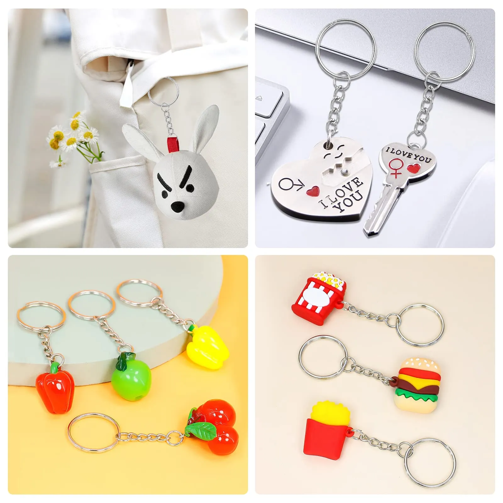 MXTIMWAN Kit 100 Anelli Portachiavi in Acciaio Inox 25 mm, Argento - immagine 6