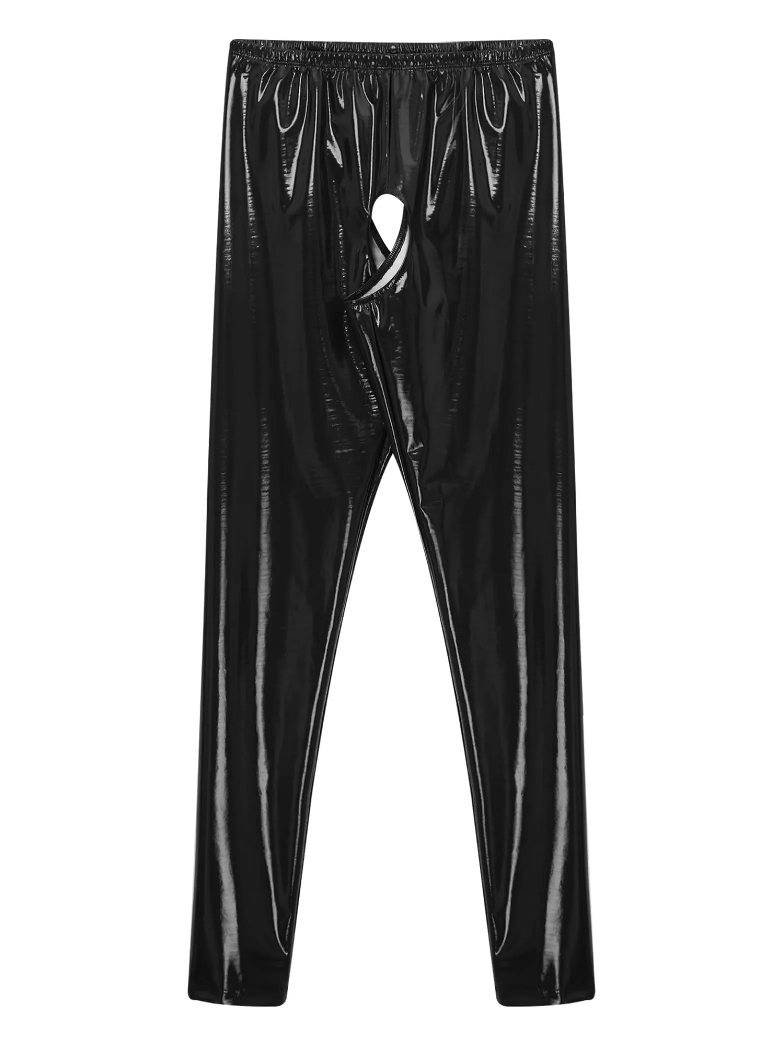 Xnihocha Pantaloni Wetlook in Pelle Donna, Vita Alta, Skinny, Nero, 4XL - immagine 5