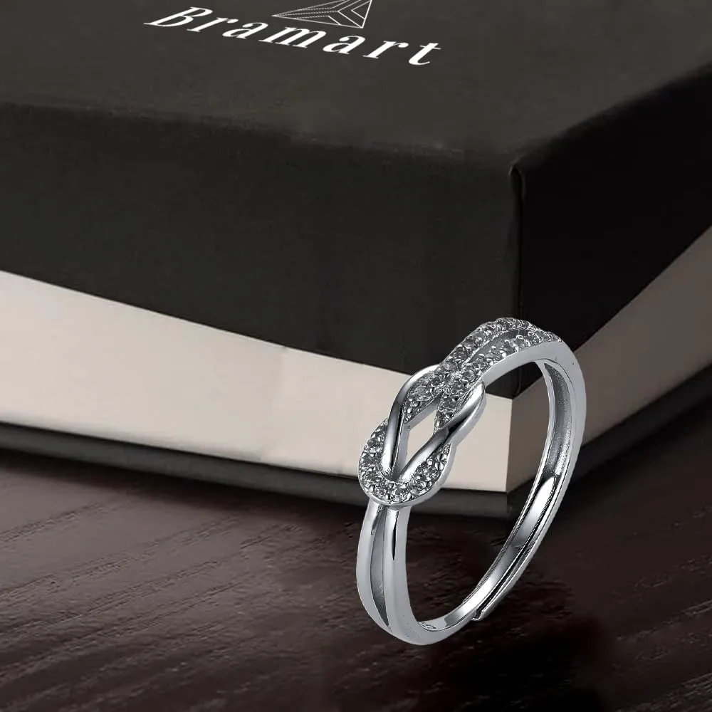 Bramart Anello Nodo Donna in Argento Sterling 925 Regolabile con Cofanetto e Dedica - immagine 3