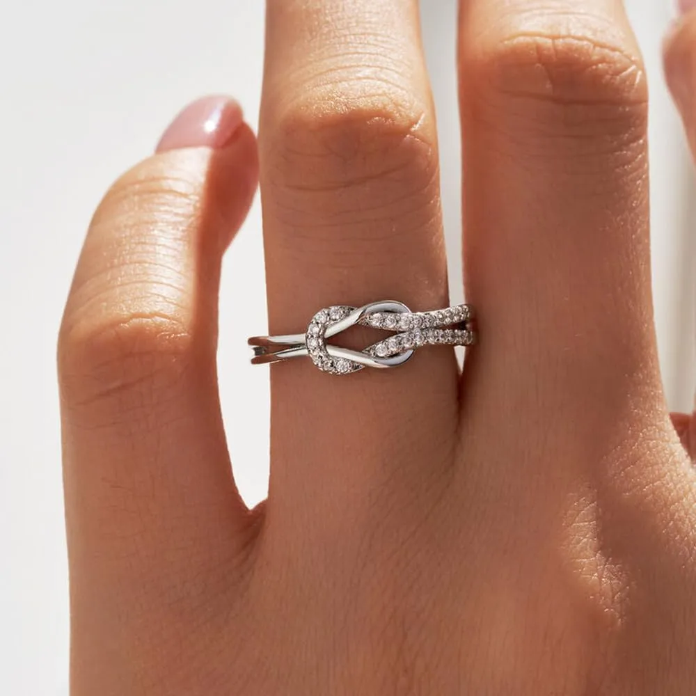 Bramart Anello Nodo Donna in Argento Sterling 925 Regolabile con Cofanetto e Dedica - immagine 4