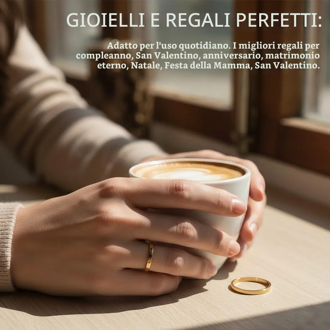 IBXWMNG Set di 8 Anelli Impilabili in Acciaio Inox, Misura 5 6 7 8 - immagine 5