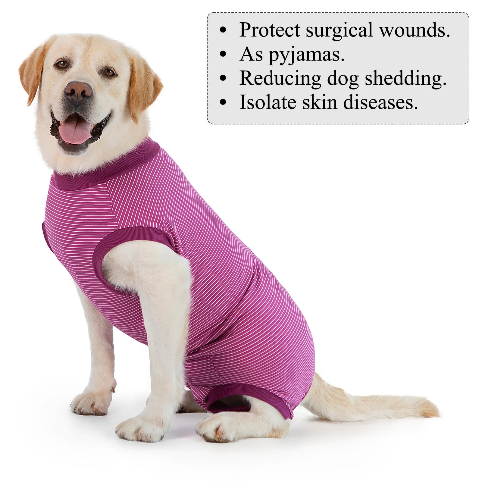 Cyponpy Tutina Post Operatoria per Cani, Vestito Chirurgico Femmina, Tuta Recupero Pigiama, Taglia L, Fucsia - immagine 5