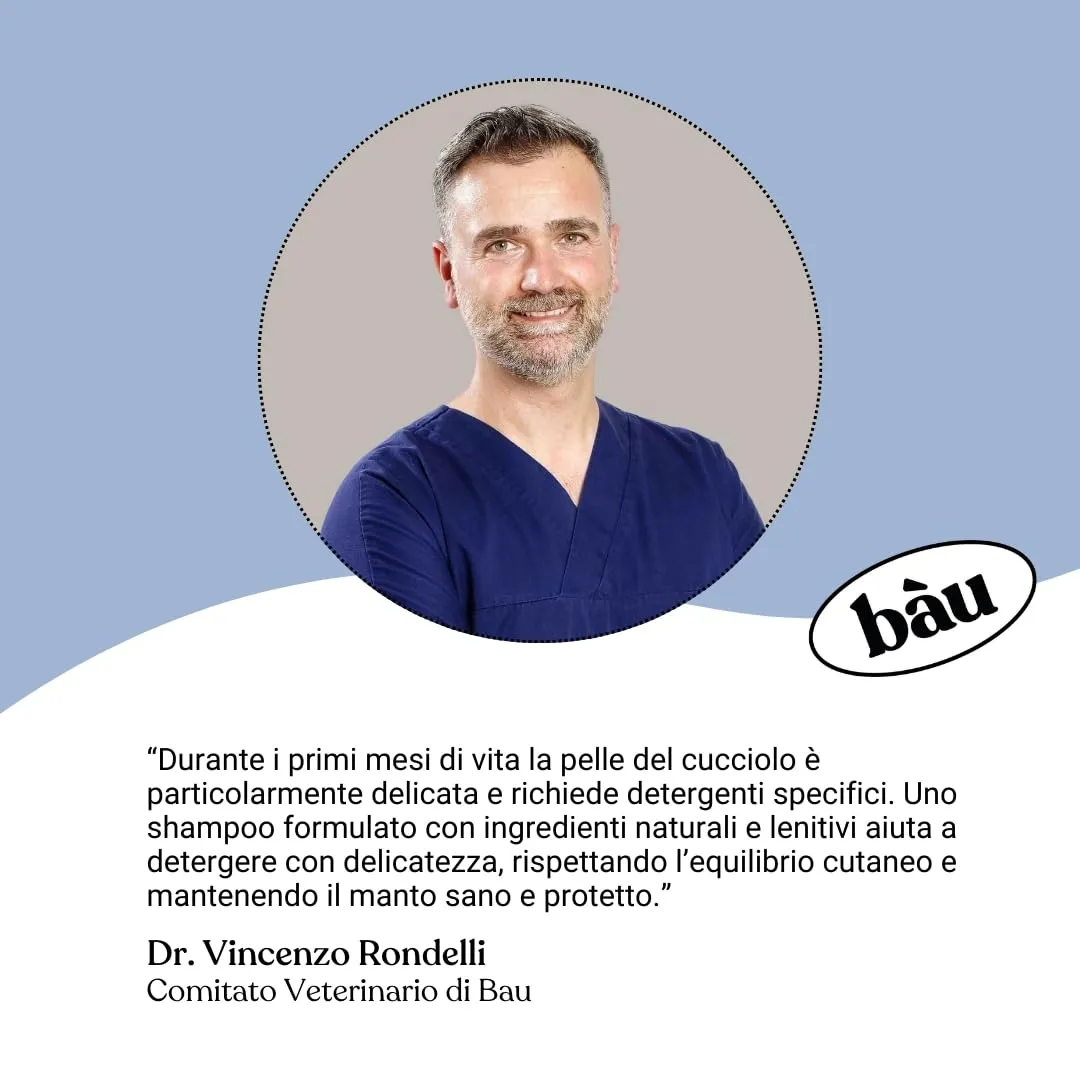Bau Shampoo Cuccioli Cane Delicato con Aloe Vera, Avena e Pantenolo, 250ml - immagine 8