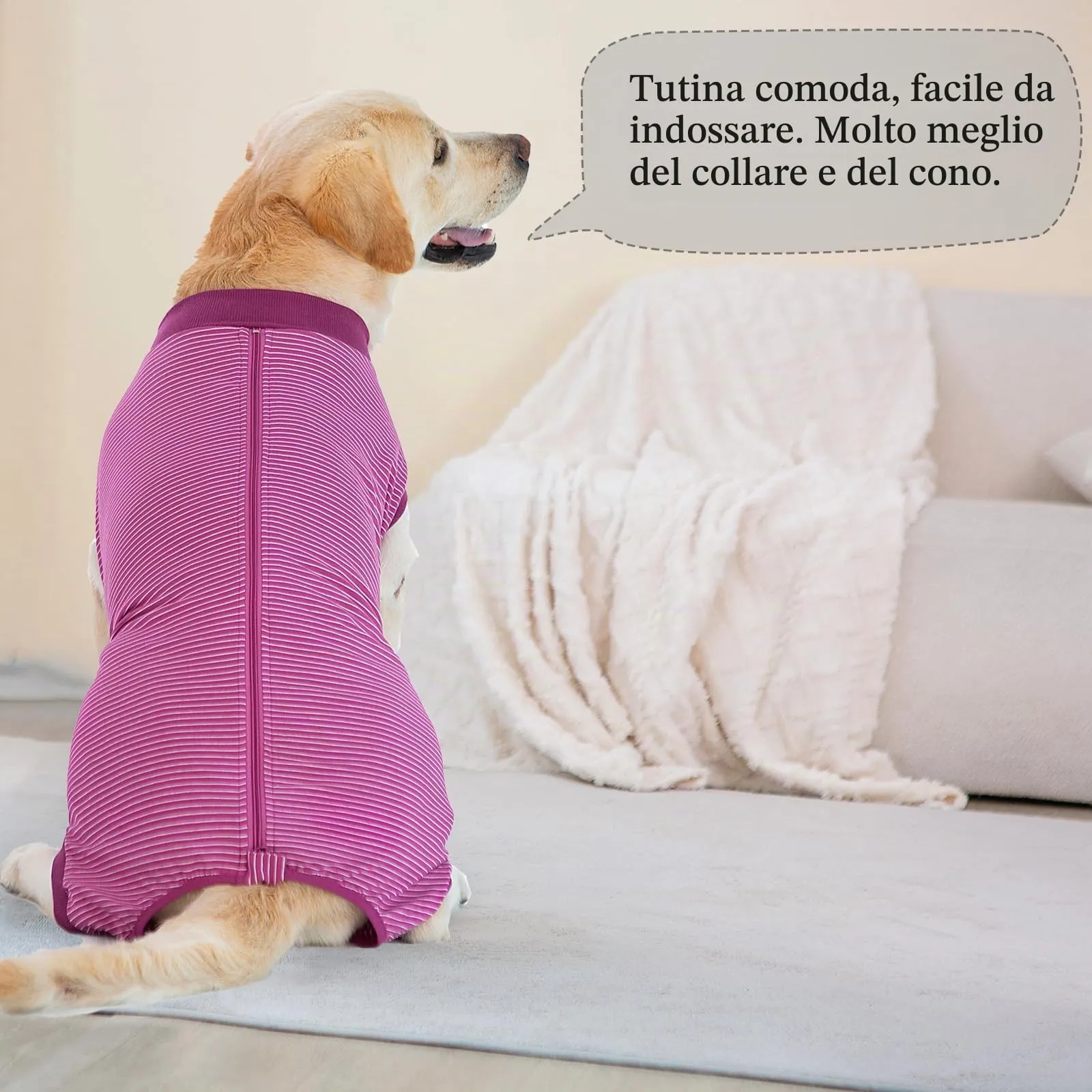 Cyponpy Tutina Post Operatoria per Cani, Vestito Chirurgico Femmina Tuta Recupero Pigiama, Taglia 3XL, Fucsia - immagine 7