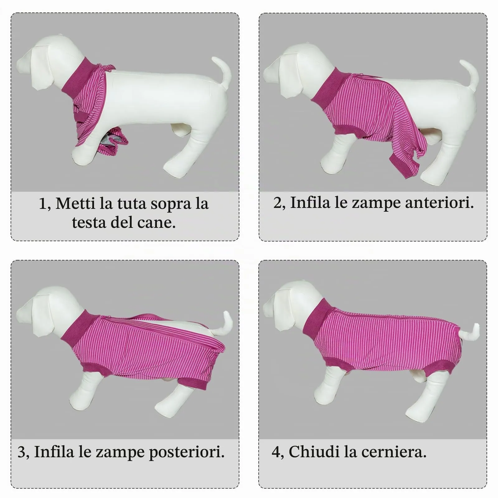 Cyponpy Tutina Post Operatoria per Cani, Body Chirurgico Femmina Tuta Recupero Pigiama, Taglia S, Fucsia Floreale - immagine 6