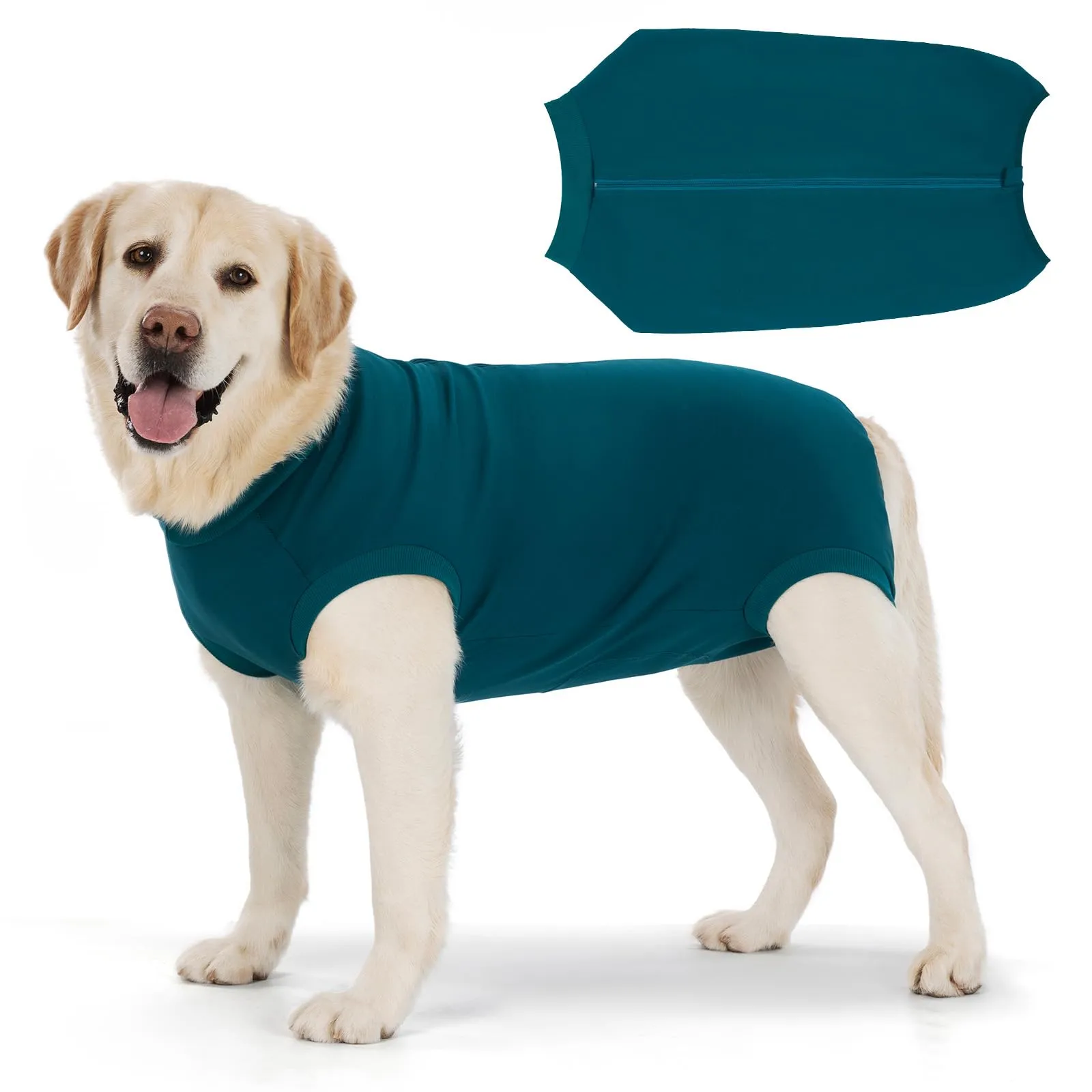 Cyponpy Tutina Post Operatoria per Cani, Vestito Chirurgico Femmina Tuta Recupero Pigiama, Taglia 2XL, Turchese - immagine 1