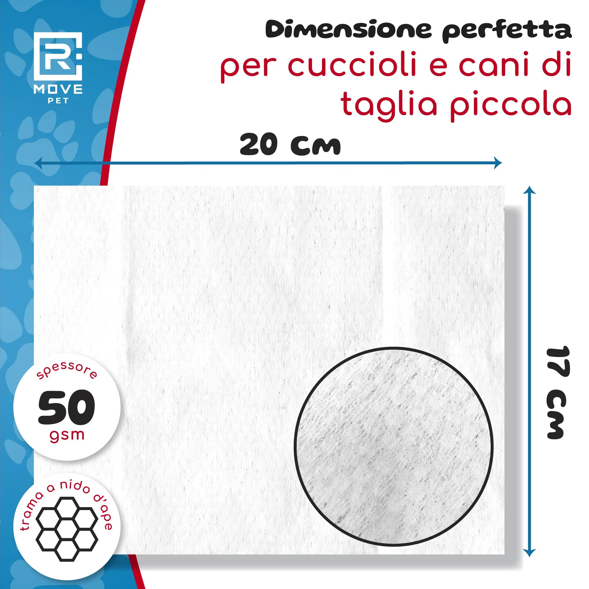 R MOVE 400 Salviette Igienizzanti per Cani e Gatti con Clorexidina e Aloe Vera, Fragranza Muschio, 17x20cm, 4 Confezioni da 100 salviette - immagine 3