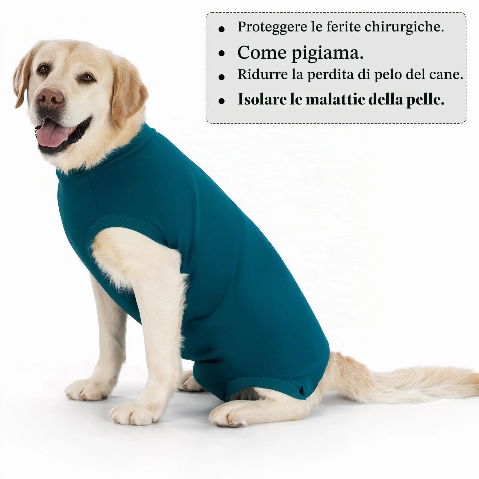 Cyponpy Tuta Post Operatoria per Cani, Vestito Chirurgico e Body di Recupero, XL, Turchese - immagine 5