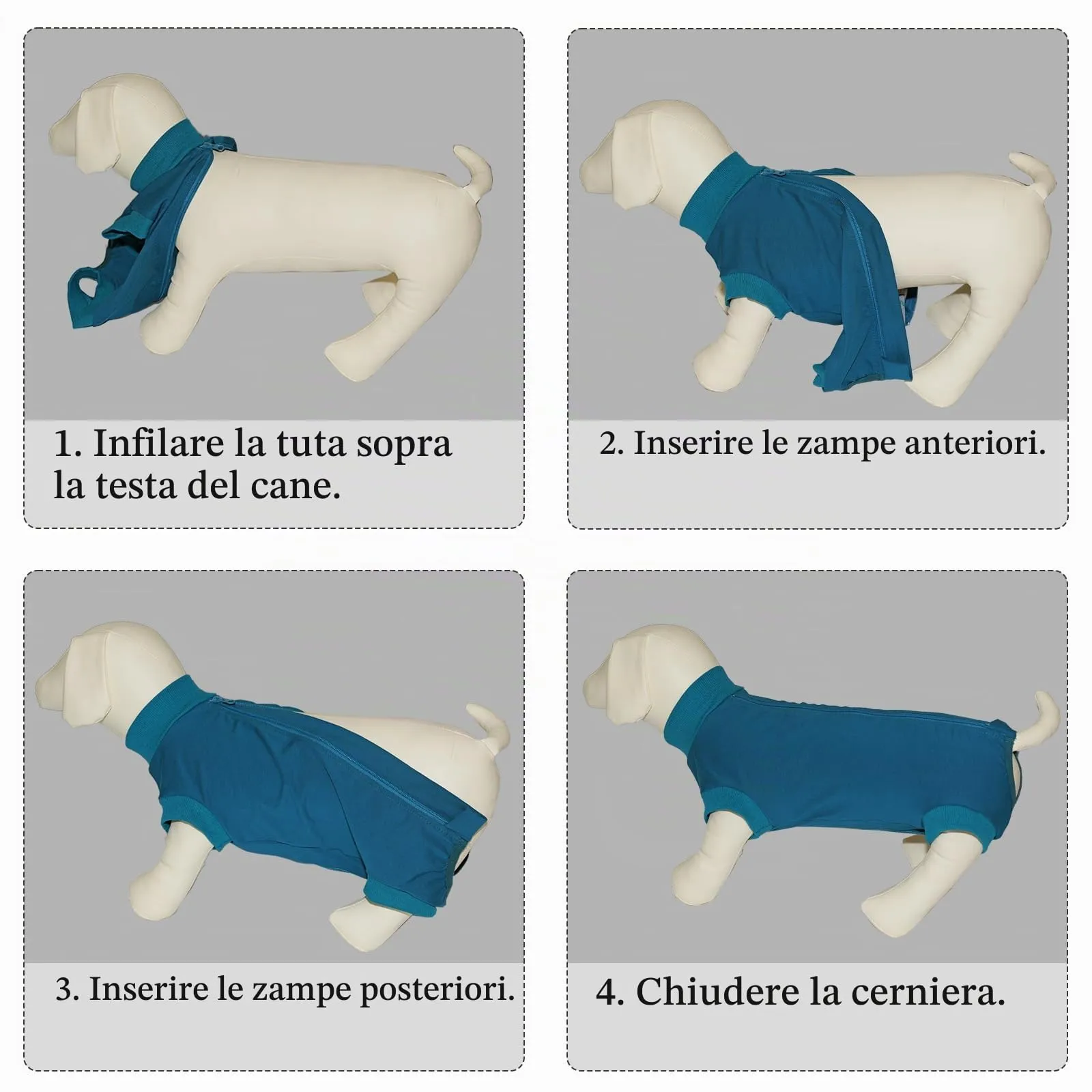 Cyponpy Tutina Post Operatoria per Cani, Body Chirurgico Femmina, Tuta Recupero e Pigiama, Alternativa al Collare Elisabettiano, Taglia L, Turchese - immagine 6