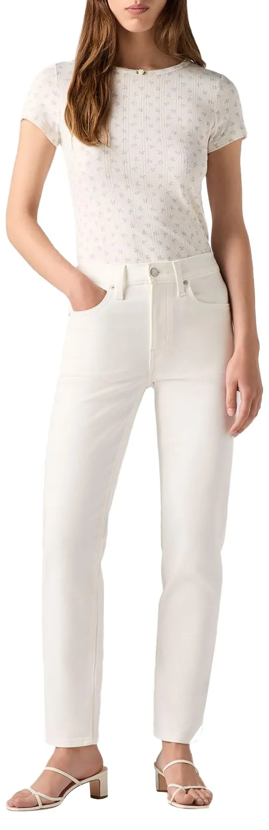 Levi's 724 High Rise Straight Jeans Donna - Cloud Dancer, 34W / 32L - immagine 1