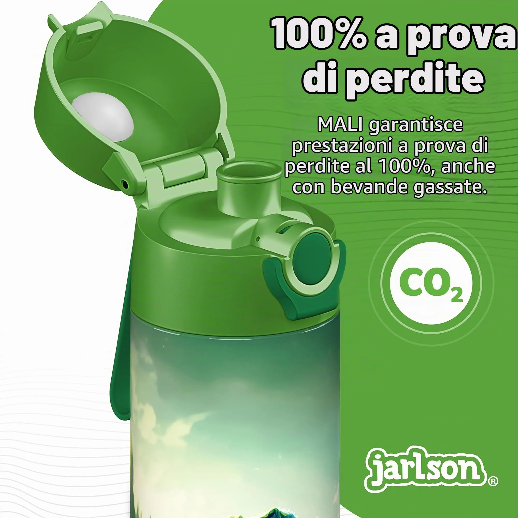 Jarlson Borraccia Termica Bambini Mali 500ml Acciaio Inox (Dinosauro) - immagine 5