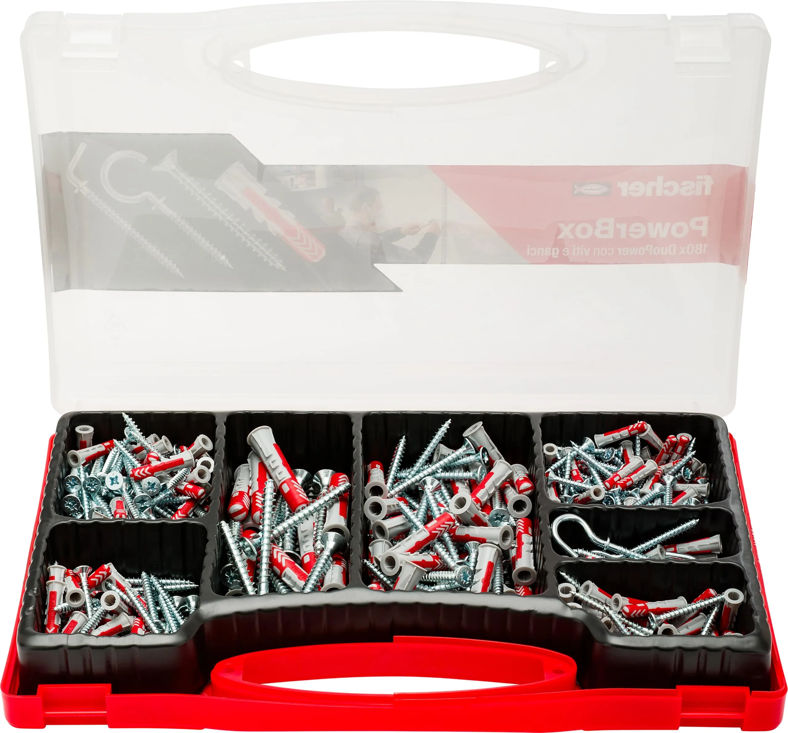 Fischer PowerBox 180 Tasselli DuoPower con Viti e Ganci, 360 Pz, 564282 - immagine 3
