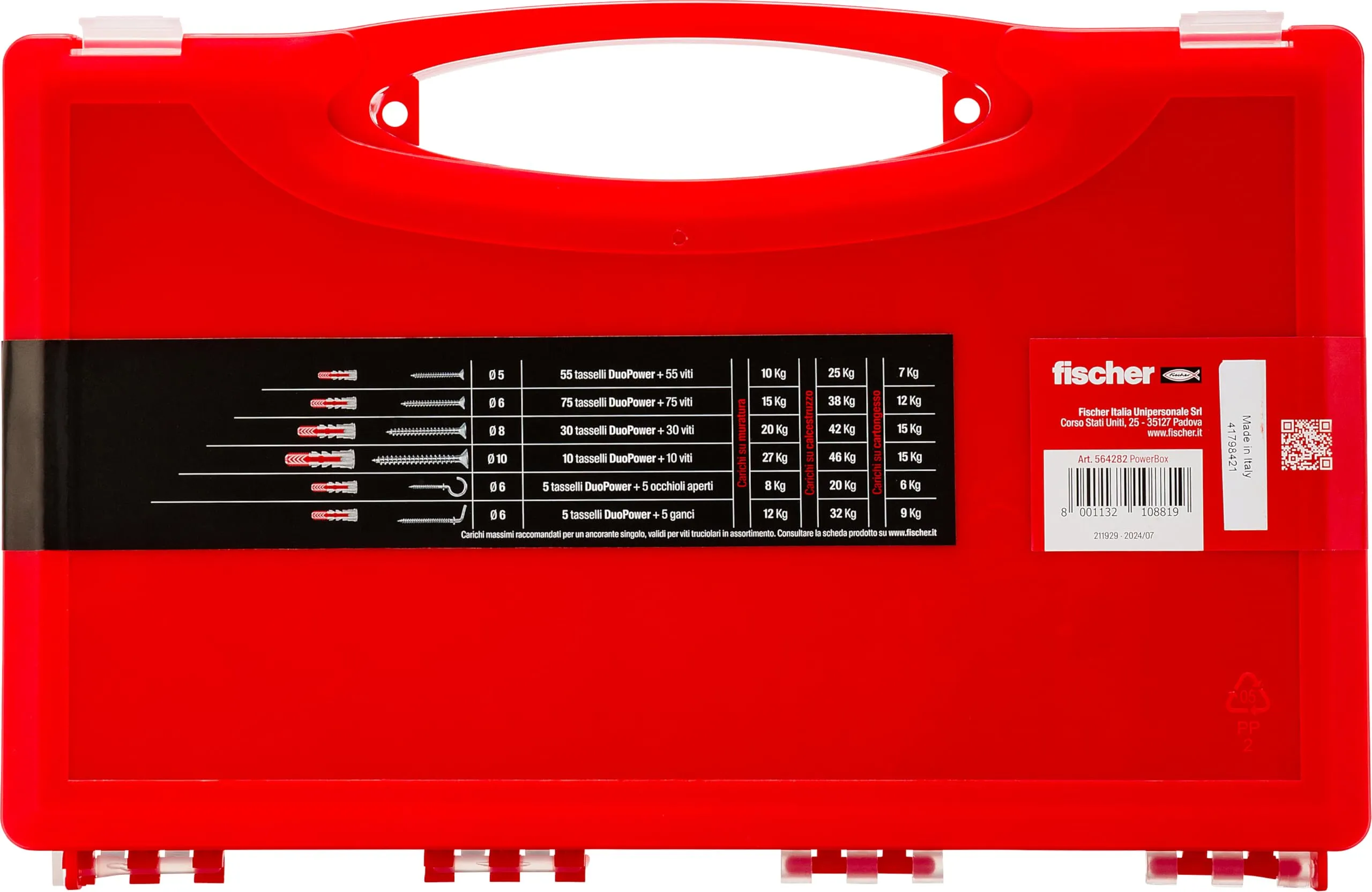 Fischer PowerBox 180 Tasselli DuoPower con Viti e Ganci, 360 Pz, 564282 - immagine 4