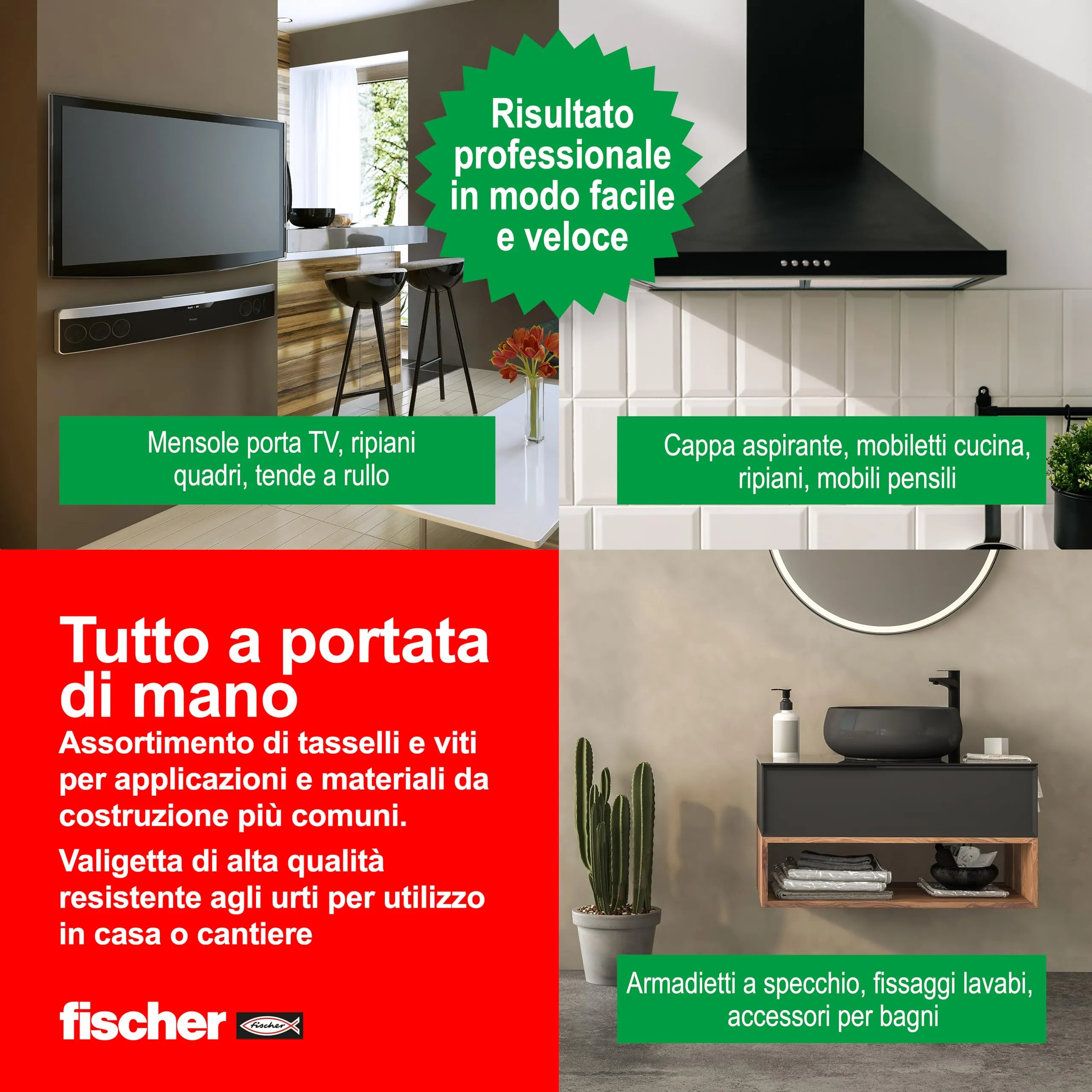 Fischer PowerBox 180 Tasselli DuoPower con Viti e Ganci, 360 Pz, 564282 - immagine 5
