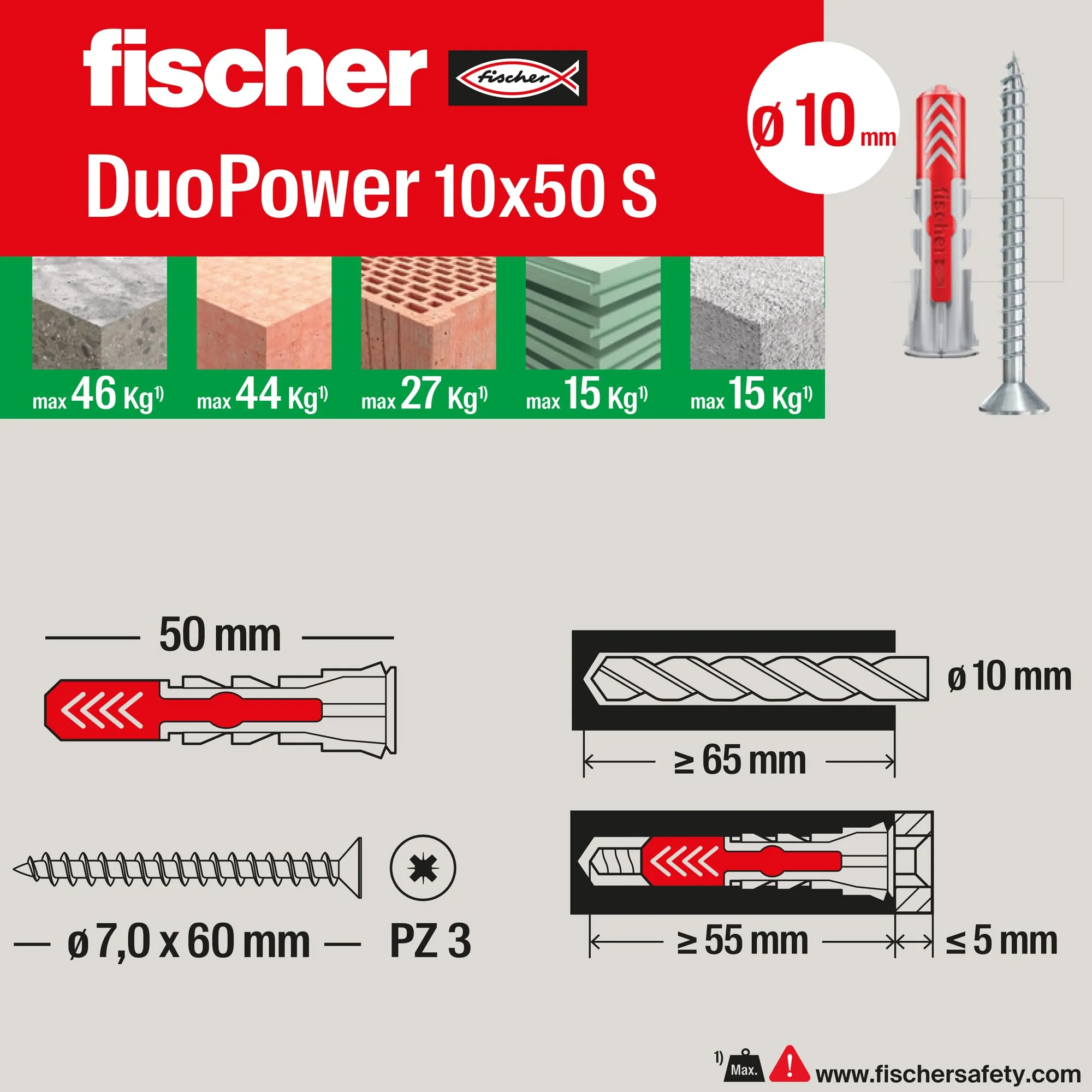 Fischer PowerBox 180 Tasselli DuoPower con Viti e Ganci, 360 Pz, 564282 - immagine 10