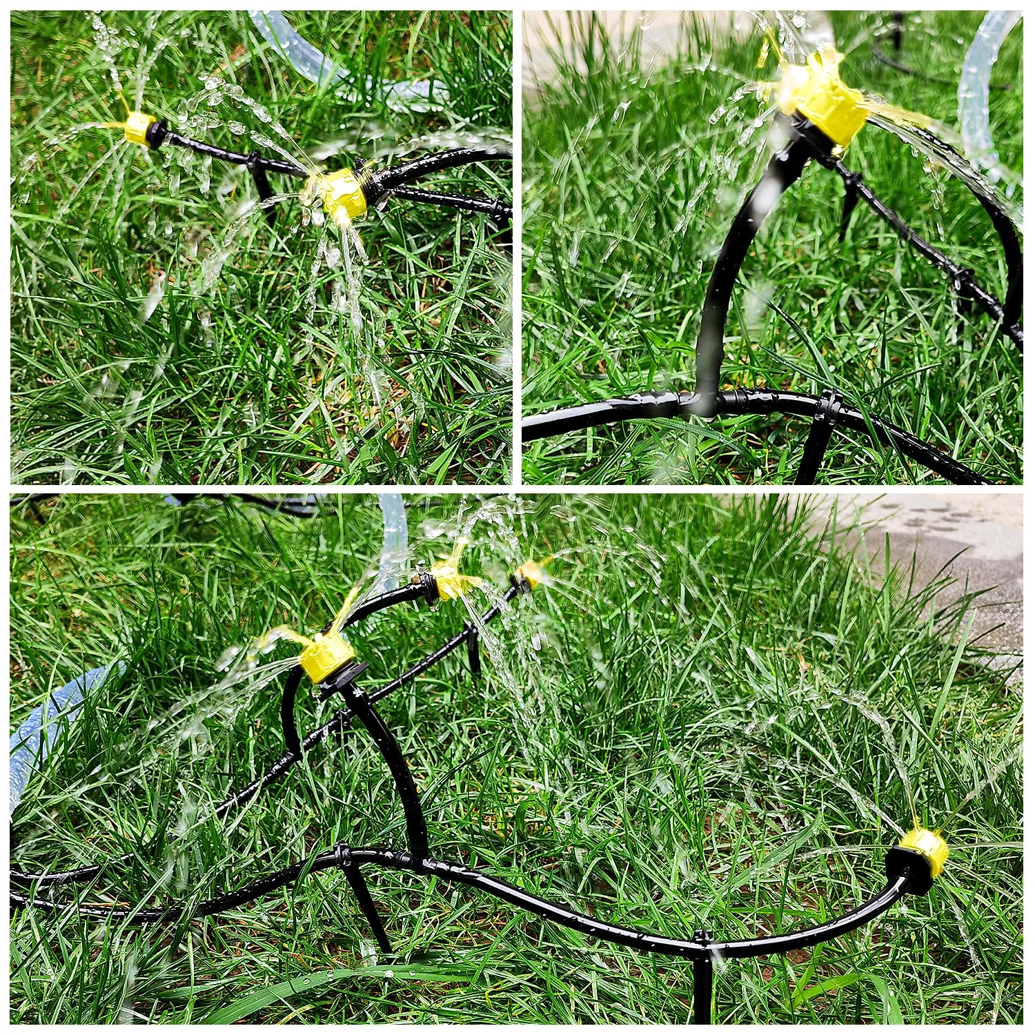 VooGenzek Kit Irrigazione a Goccia Automatico 120 Pezzi 4/7mm, 40 Gocciolatori Regolabili, 40 Connettori a T e 40 Staffe per Tubo, Giallo - immagine 6