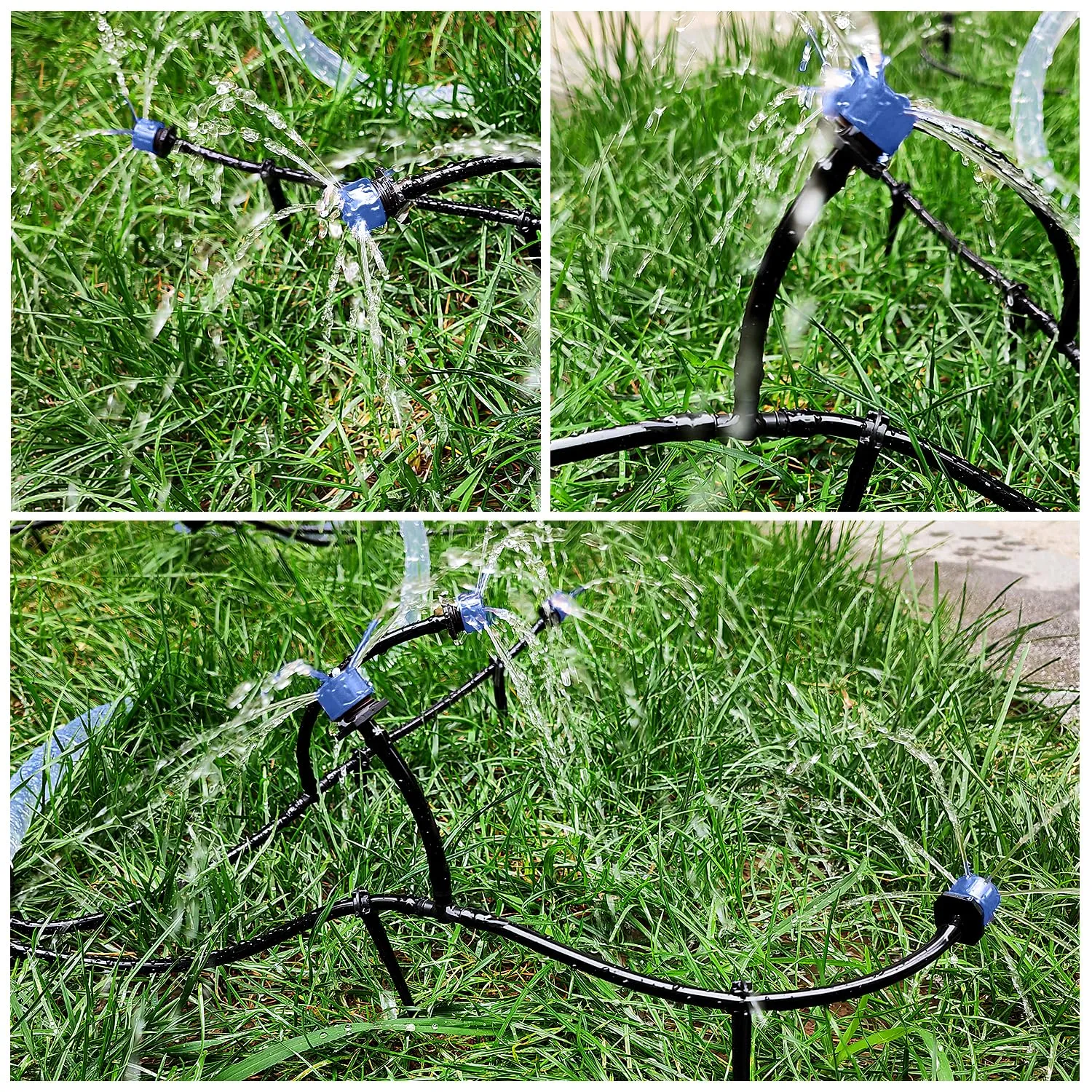 VooGenzek Kit Irrigazione a Goccia Automatico 120 Pezzi per Tubo 4/7mm, 40 Gocciolatori Regolabili, 40 Connettori a T e 40 Staffe, Blu - immagine 6