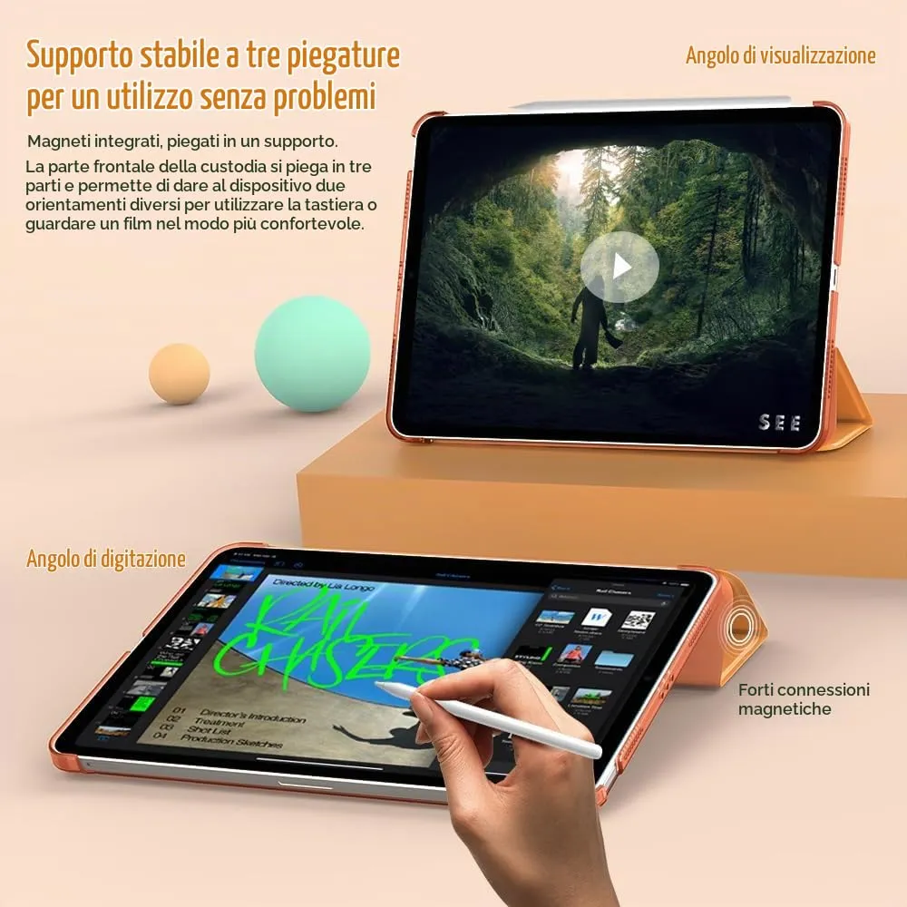 TiMOVO Cover per iPad Air 11" (M4/M3/M2, 5a/4a Gen), Albicocca - immagine 6