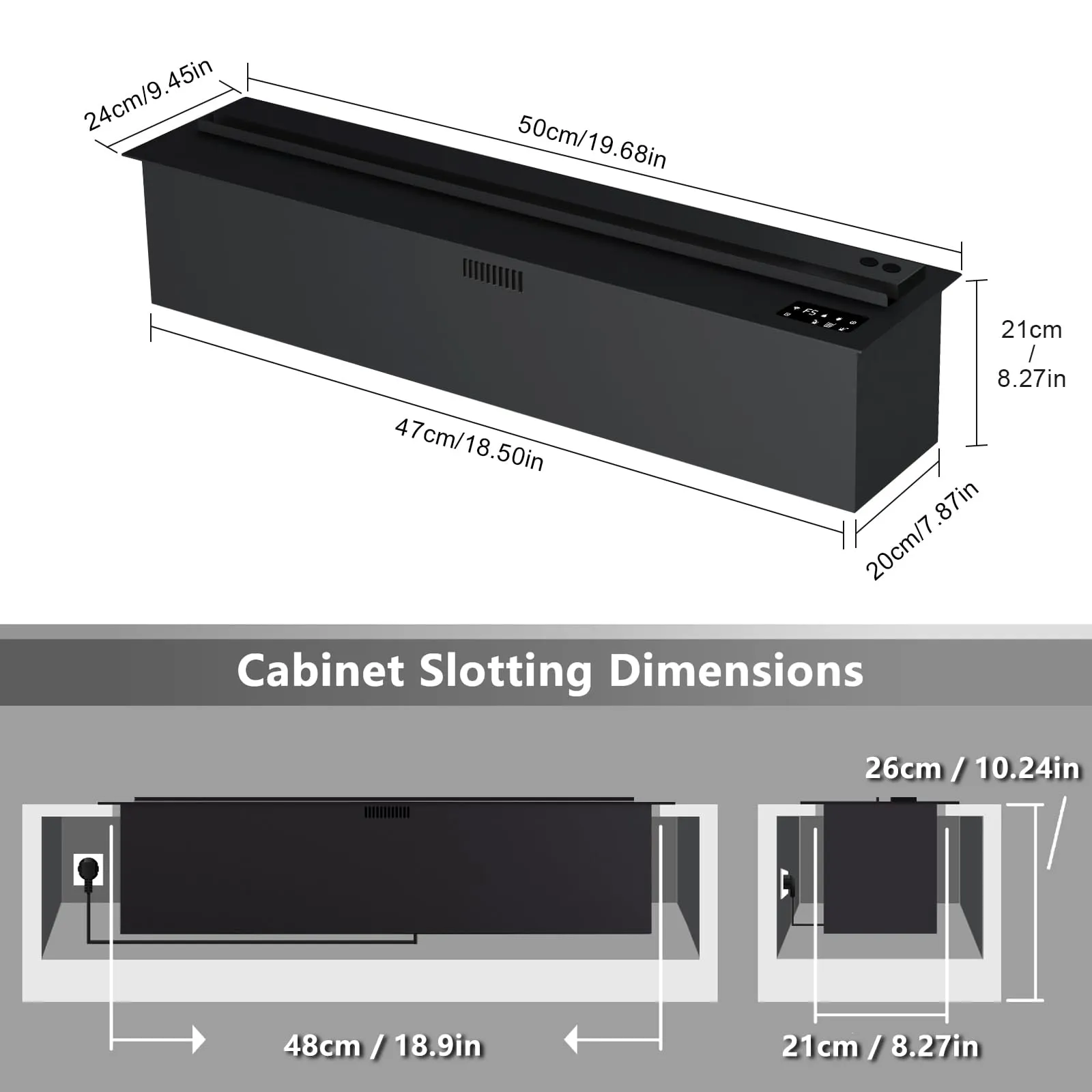 Mexhom Camino Elettrico a Vapore Acqueo 3D, 50cm, Fiamma Realistica, Senza Calore - immagine 2