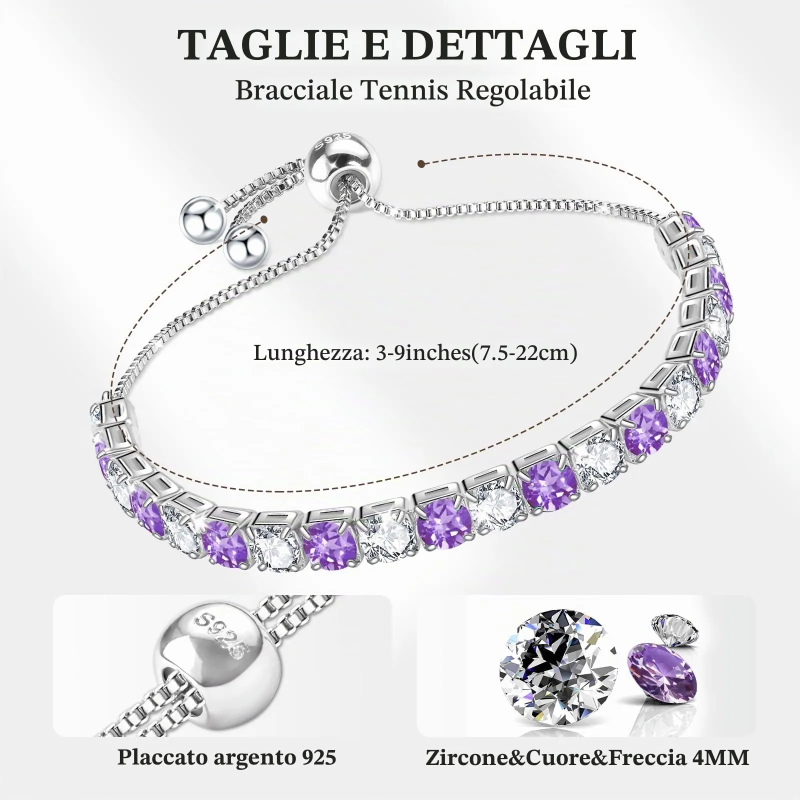 J.Fée Bracciale Tennis Donna in Argento 925 e Zircone 5A - immagine 2