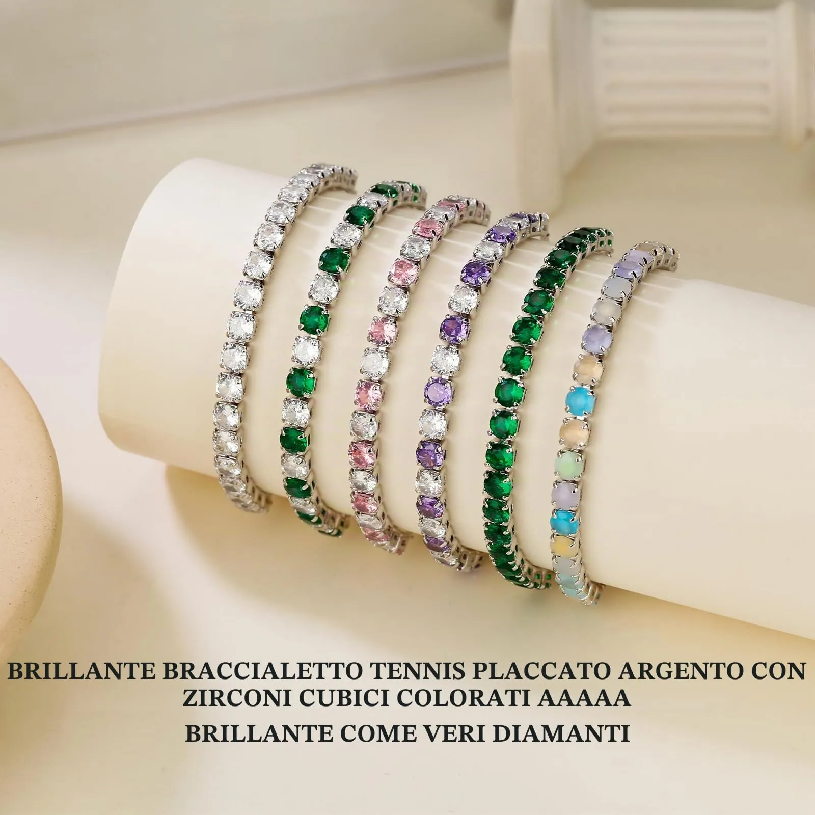 J.Fée Bracciale Tennis Donna in Argento 925 e Zircone 5A, Regolabile - immagine 3