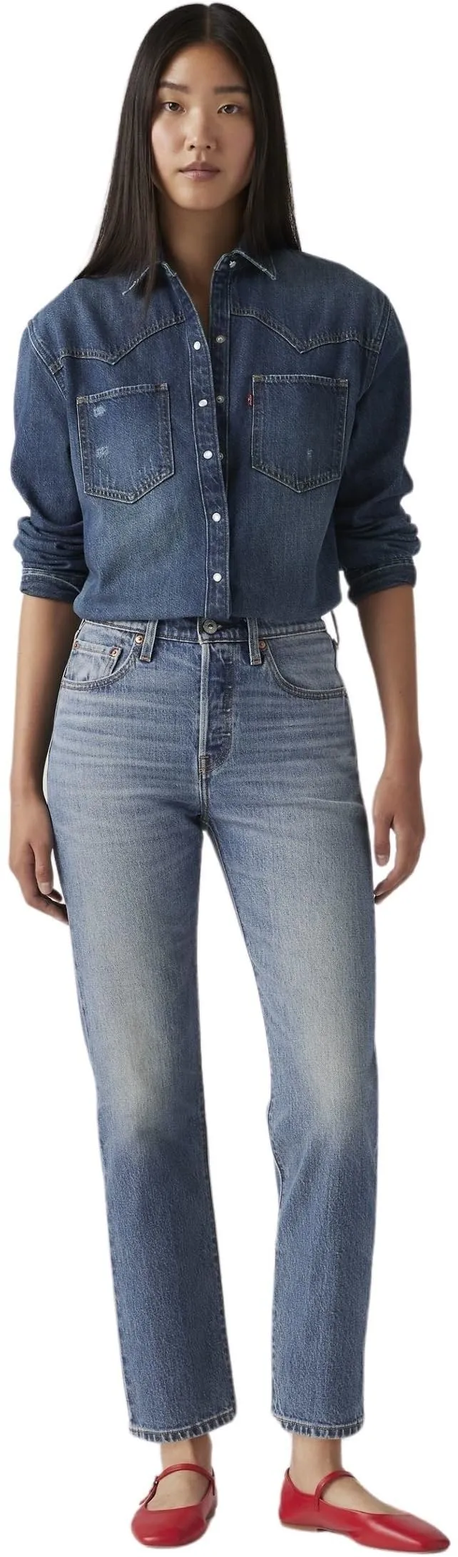 Levi's 501 Crop Jeans, Scanned Answers, 32W / 30L Donna - immagine 4