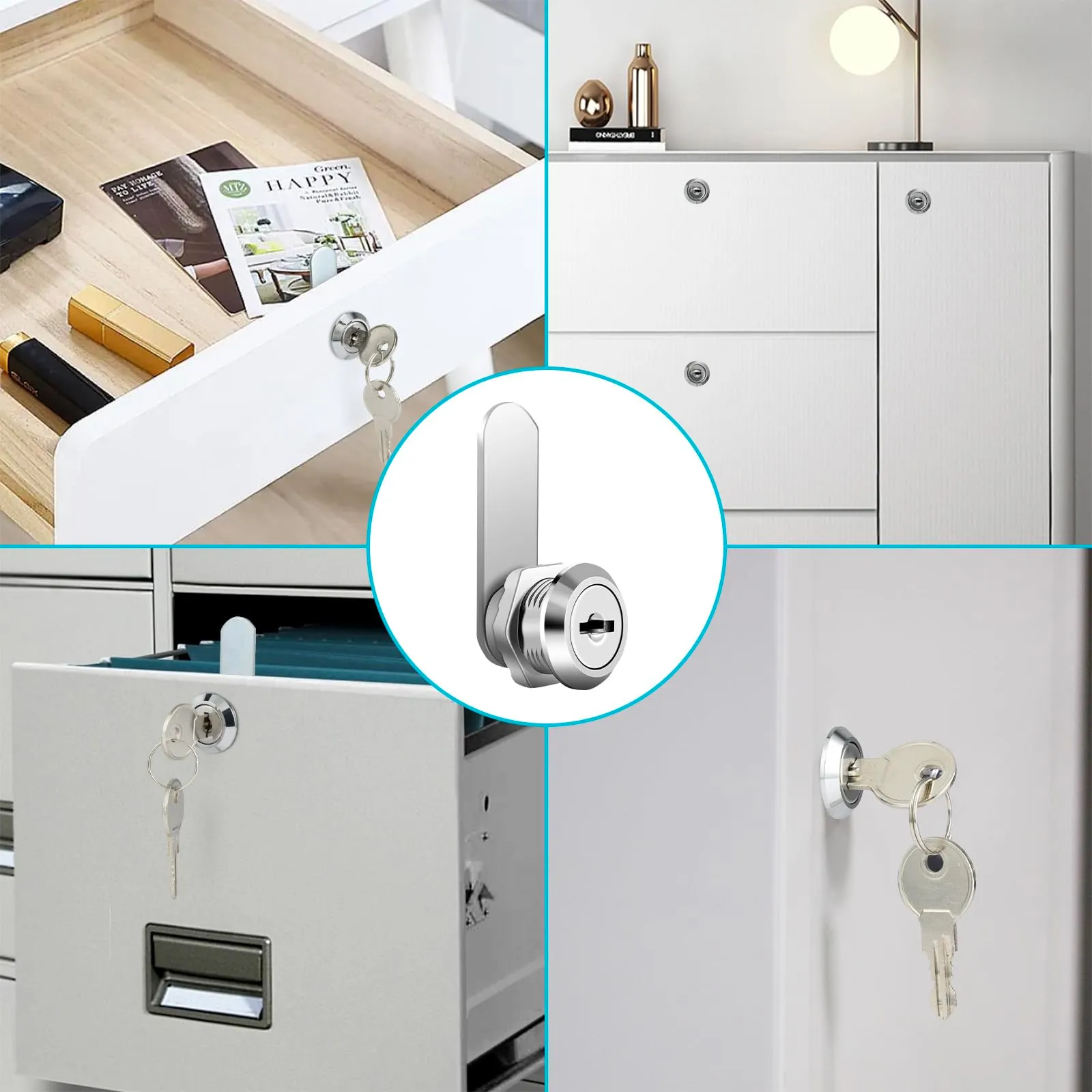 AiQInu Serratura per Cassetta Postale e Armadietto 16mm con 7 Lamelle e 2 Chiavi - immagine 7