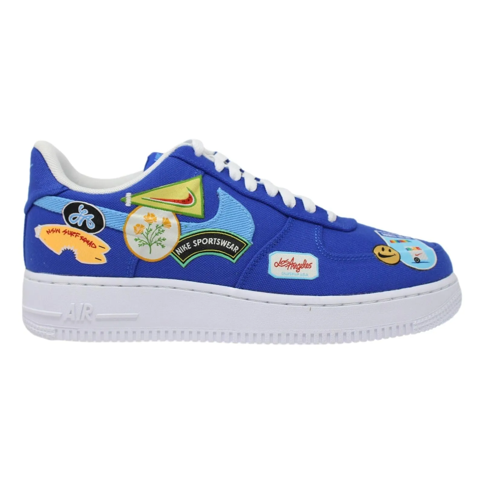 Nike Air Force 1 '07 CT2302 003 Pebbled Leather Pure Platinum Racer Blue University Blue, 42 EU - immagine 1