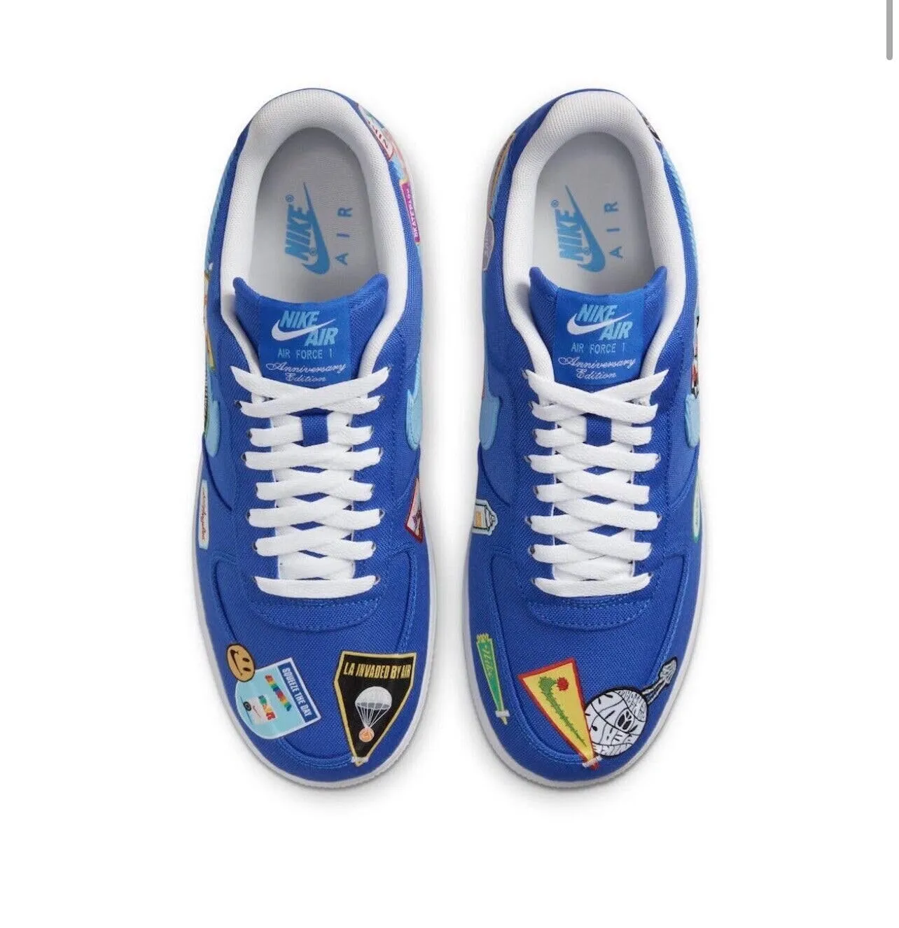 Nike Air Force 1 '07 CT2302 003 Pebbled Leather Pure Platinum Racer Blue University Blue, 42 EU - immagine 4
