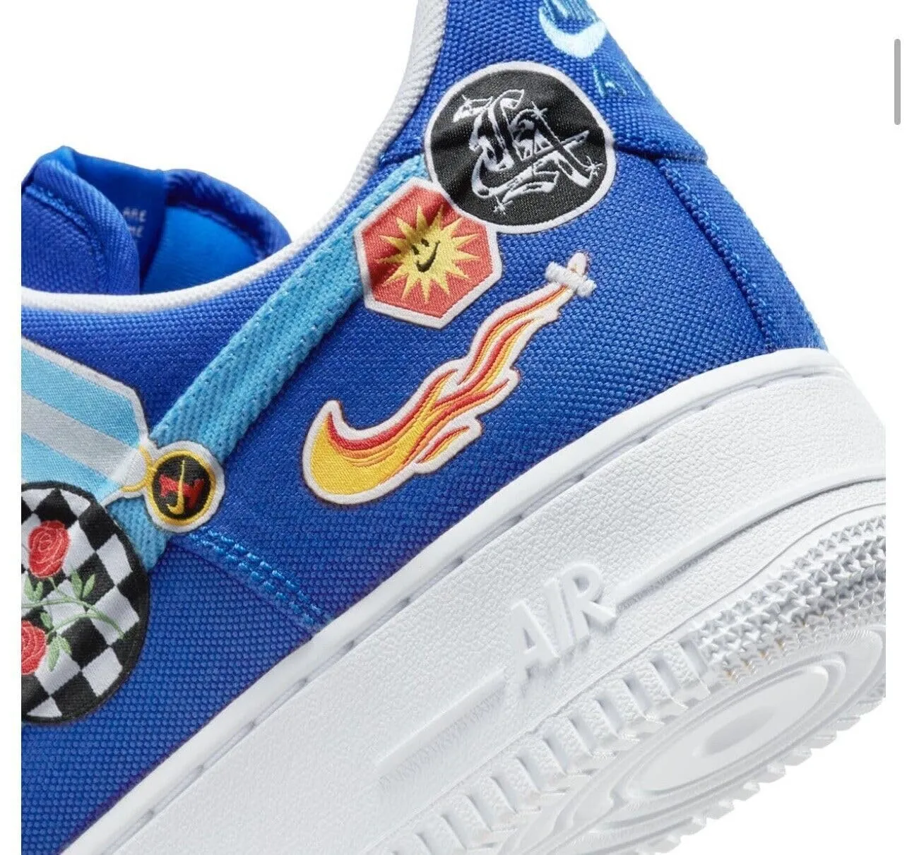 Nike Air Force 1 '07 CT2302 003 Pebbled Leather Pure Platinum Racer Blue University Blue, 42 EU - immagine 7