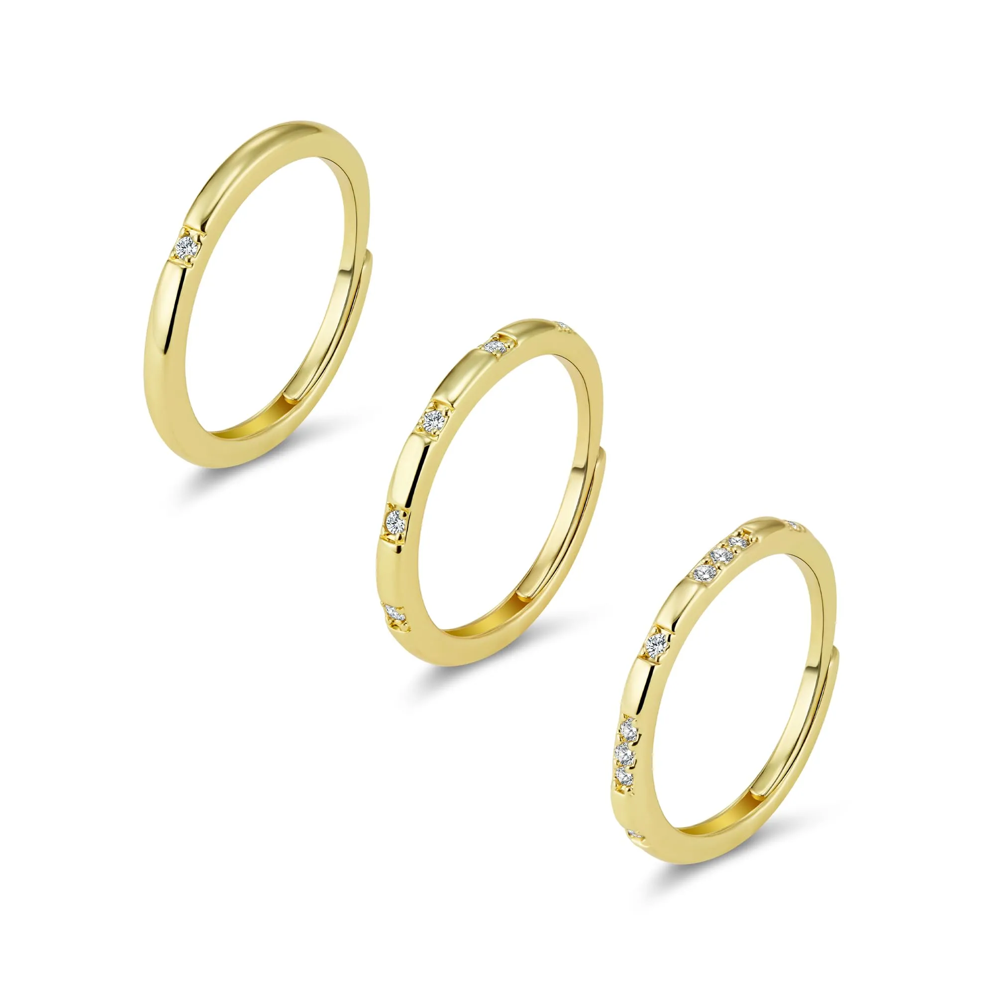 ALEXCRAFT Set Anelli Donna Oro Regolabili Fede - immagine 1